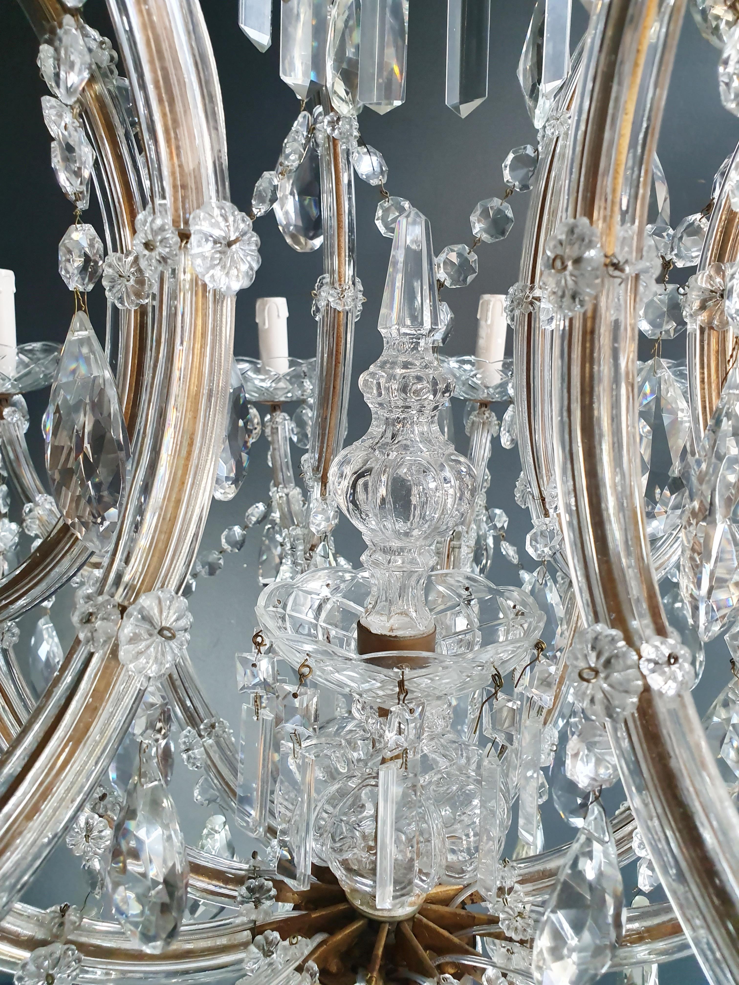 Maria Theresa Crystal Chandelier Antique Ceiling Lamp Lustre Art Nouveau In Good Condition In Berlin, DE