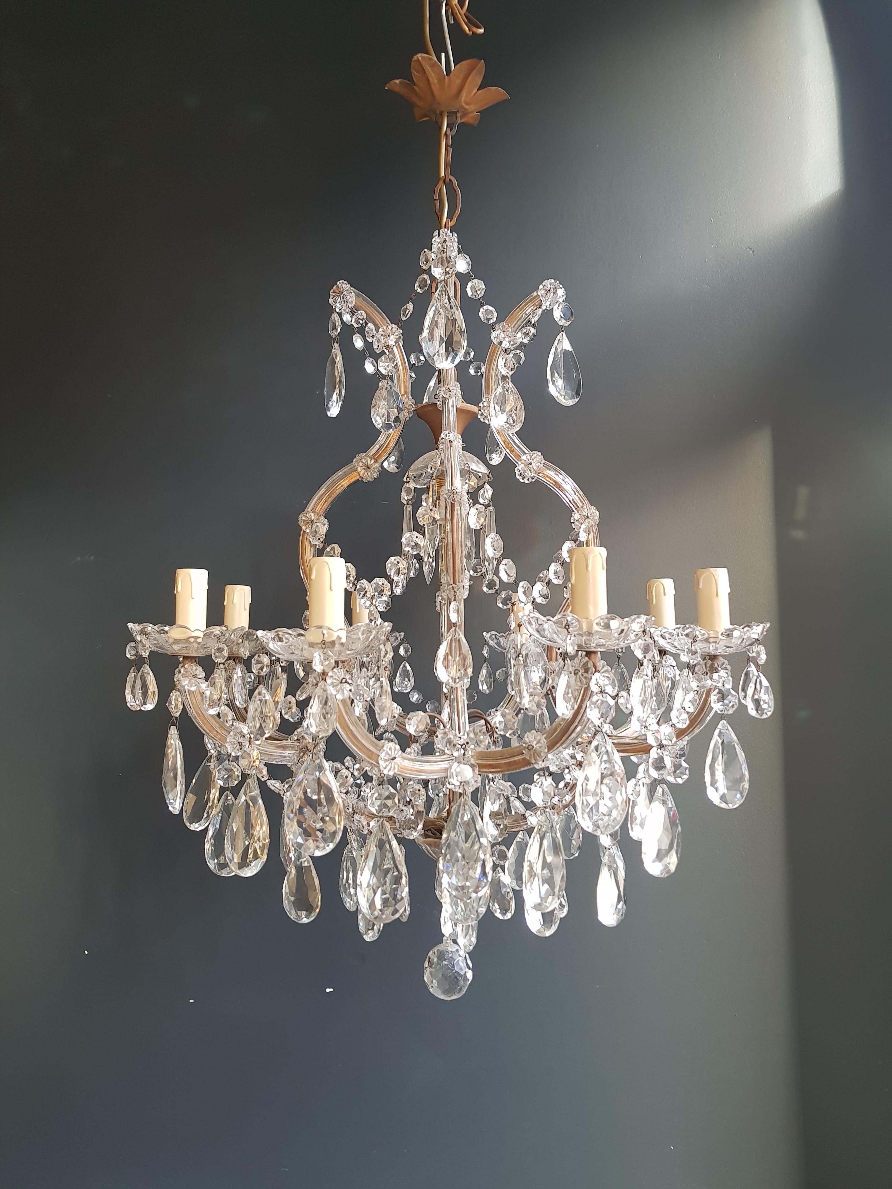 Mid-20th Century Maria Theresa Crystal Chandelier Antique Ceiling Lamp Lustre Art Nouveau