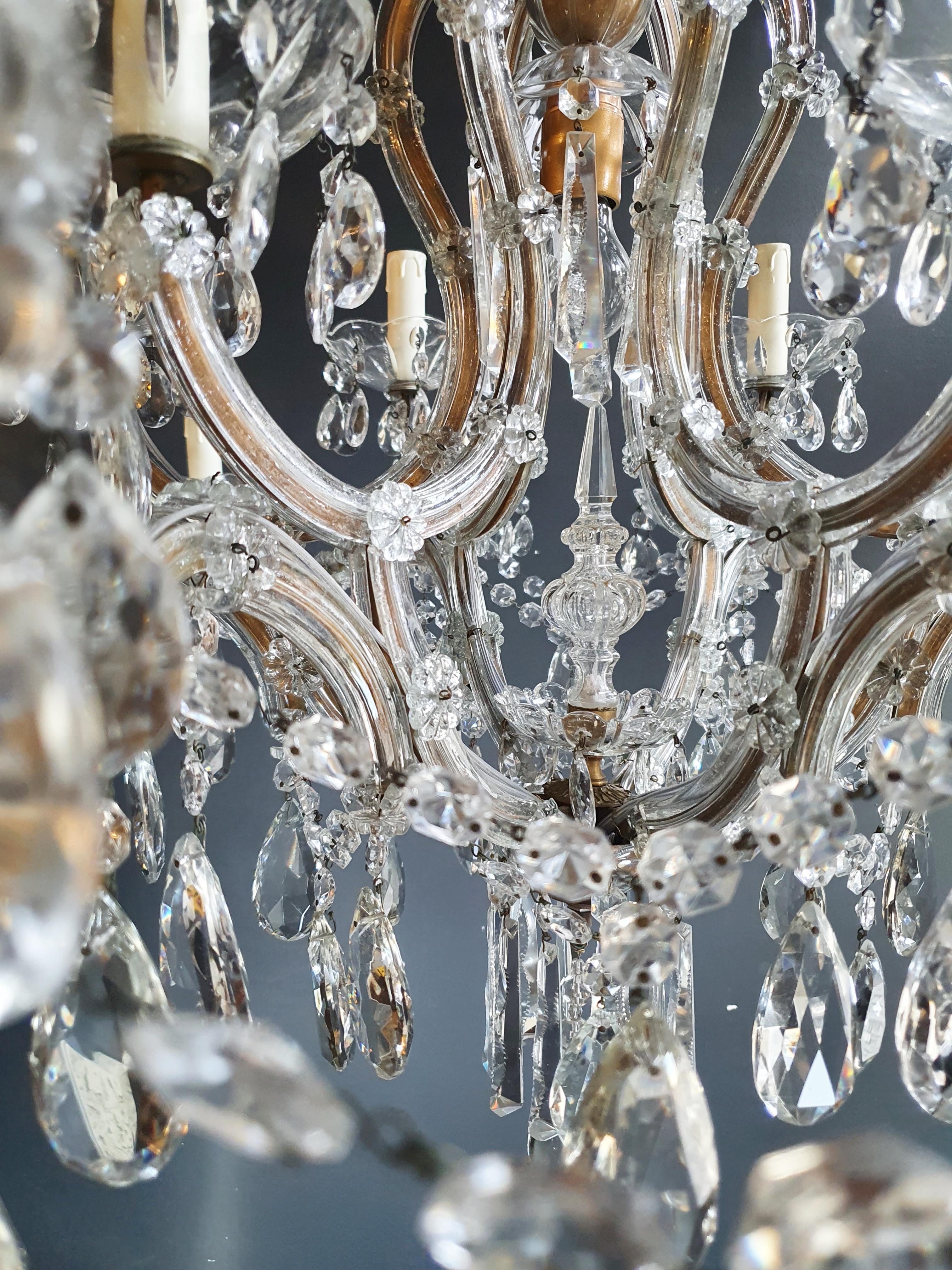 18th Century and Earlier Maria Theresa Crystal Chandelier Antique Ceiling Lamp Luster Art Nouveau