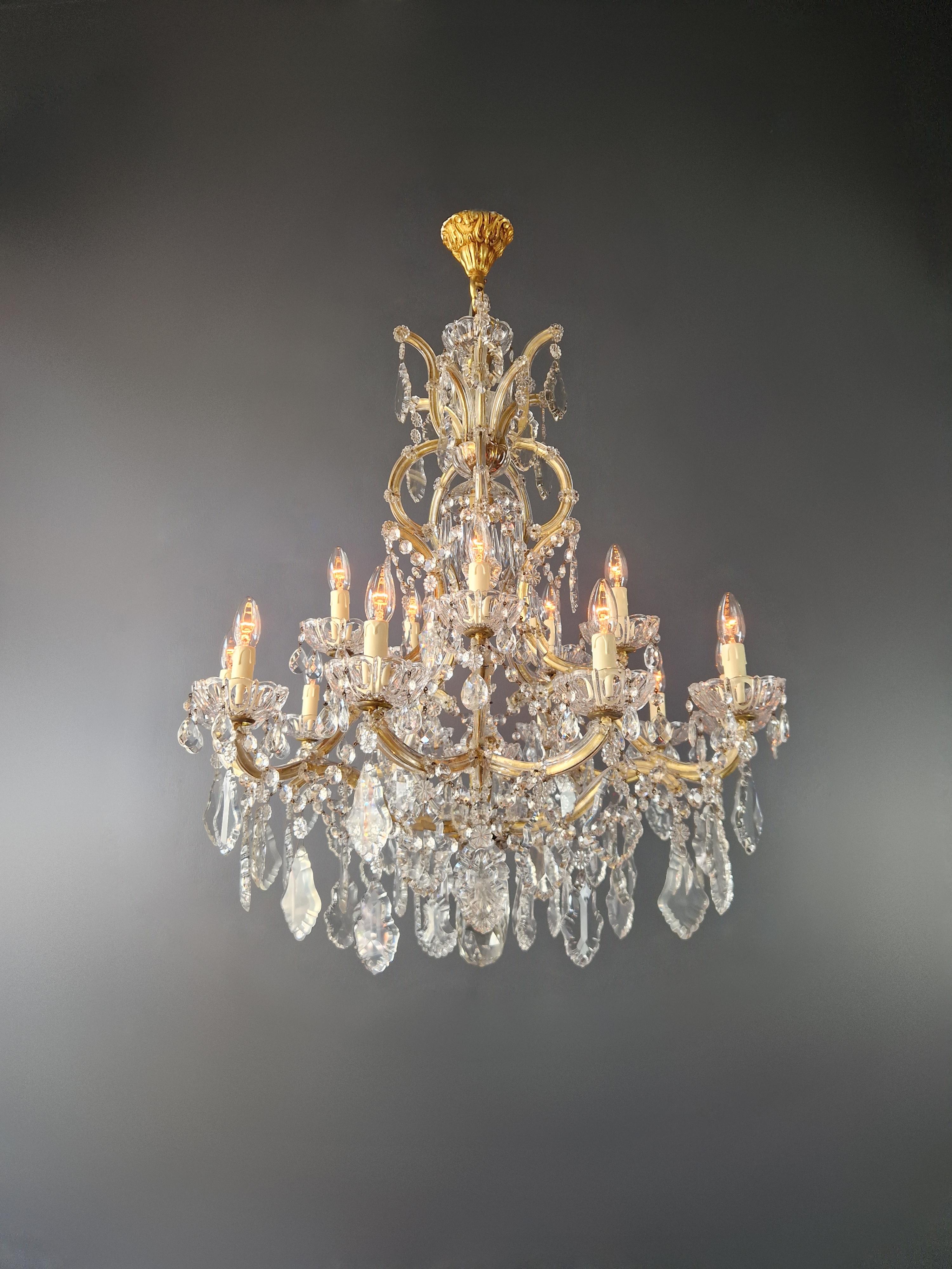 20ième siècle Plafonnier ancien en cristal Lustre Art Nouveau Marie-Thérèse en vente