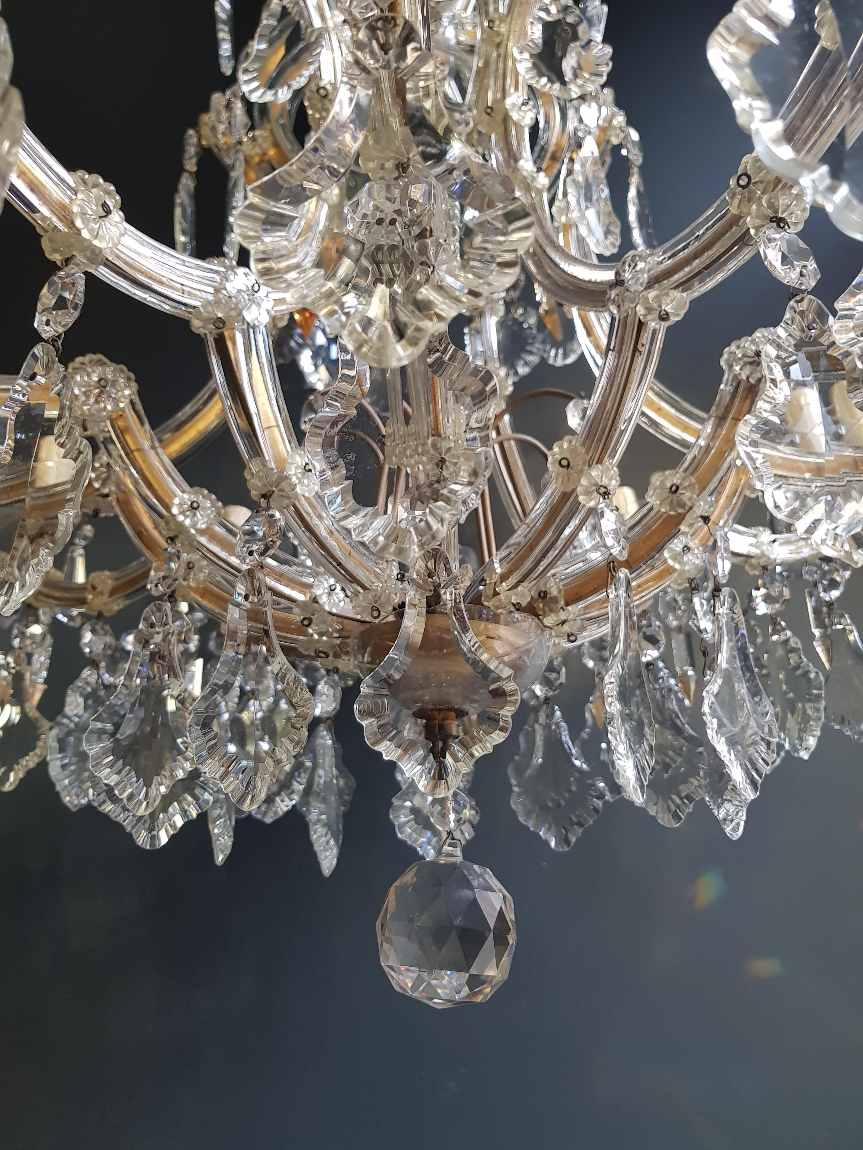 Mid-20th Century Maria Theresa Crystal Chandelier Antique Ceiling Lamp Lustre Art Nouveau