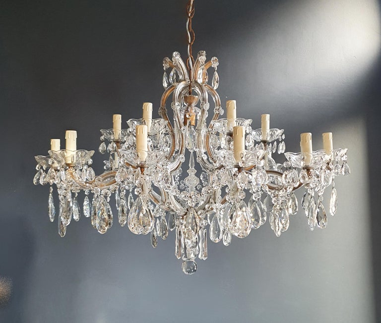 Maria Theresa Crystal Chandelier Antique Ceiling Lamp Luster Art Nouveau For Sale 1