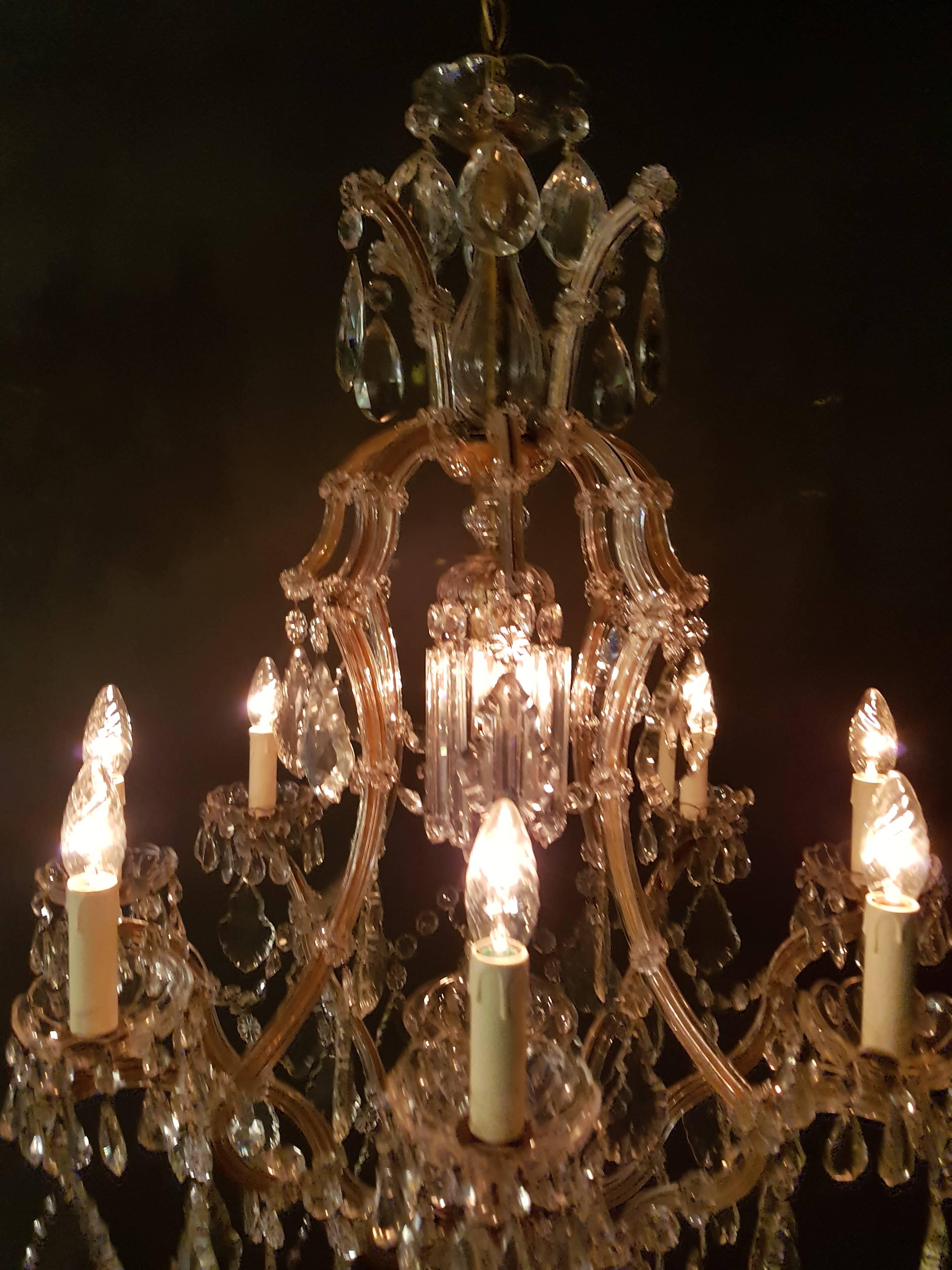 Hand-Woven Maria Theresa Crystal Chandelier Antique Ceiling Lamp Lustre