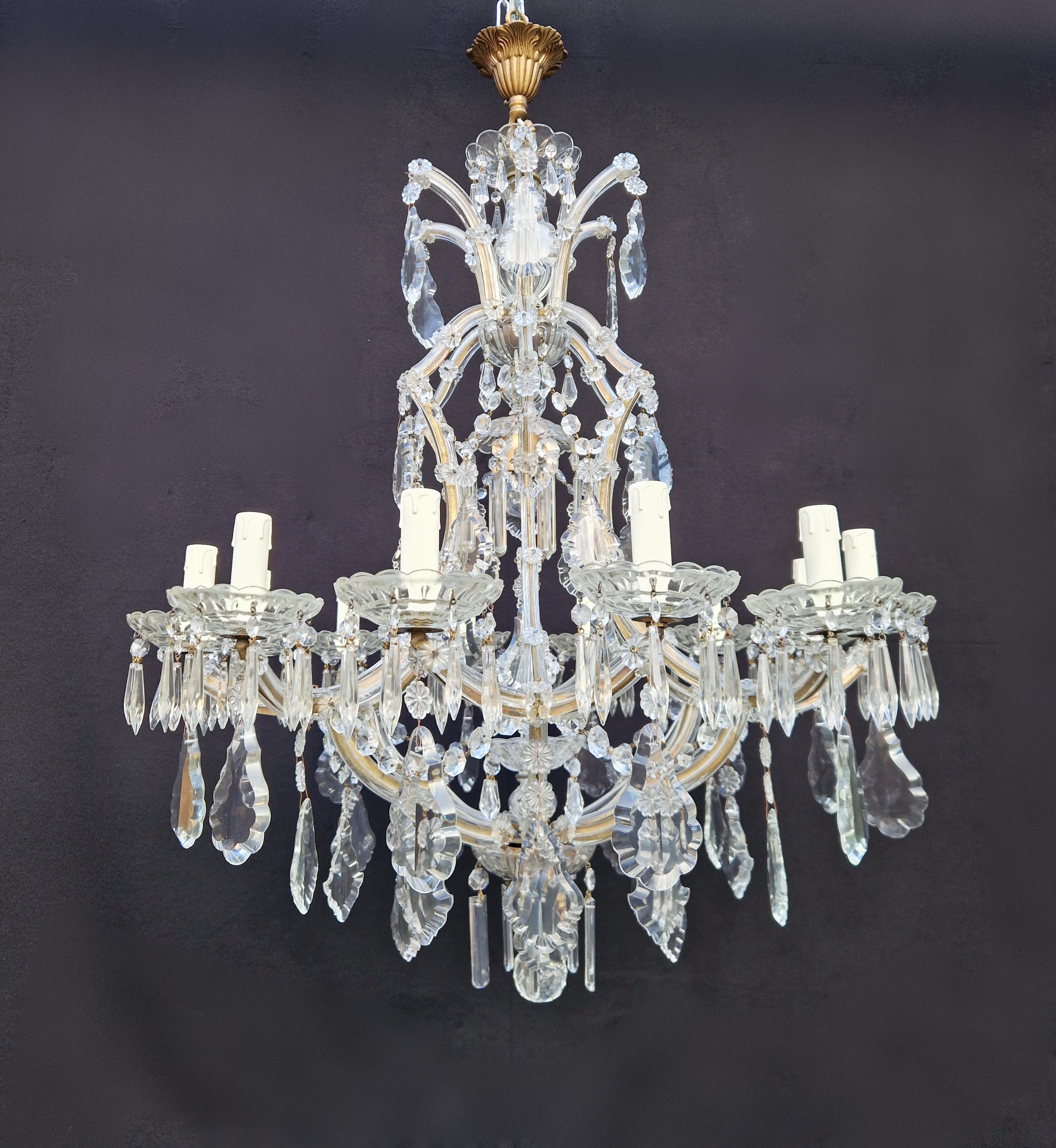 Maria Theresa Kristall-Kronleuchter aus antikem, klassischem Klarglas (Barock) im Angebot