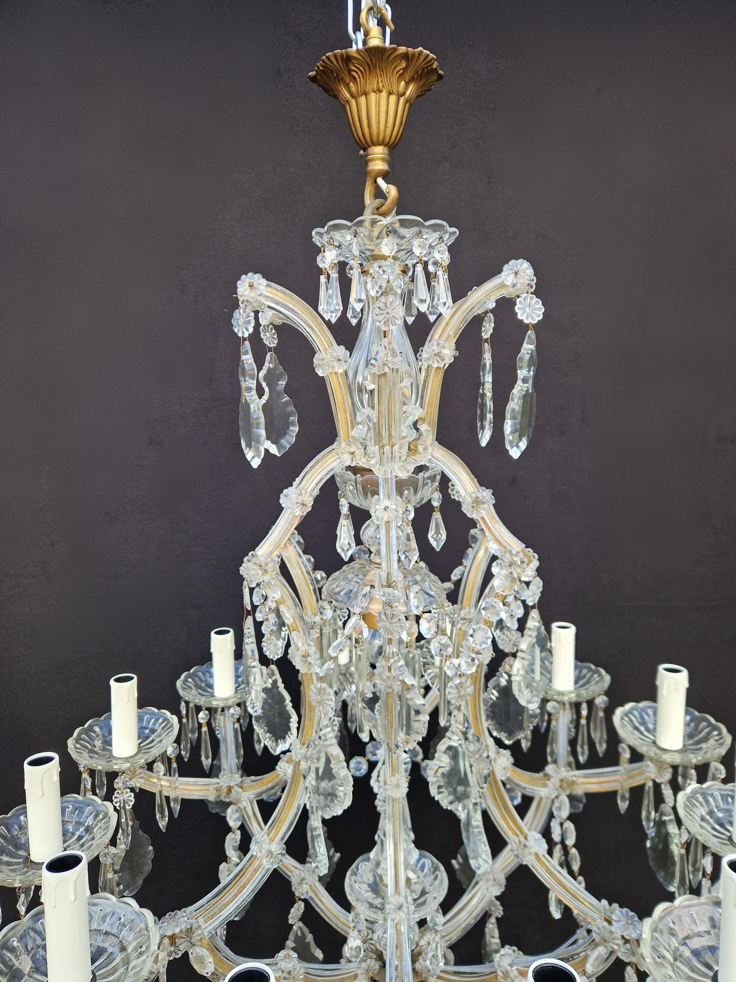 European Maria Theresa Crystal Chandelier Antique Classic Clear Glass For Sale