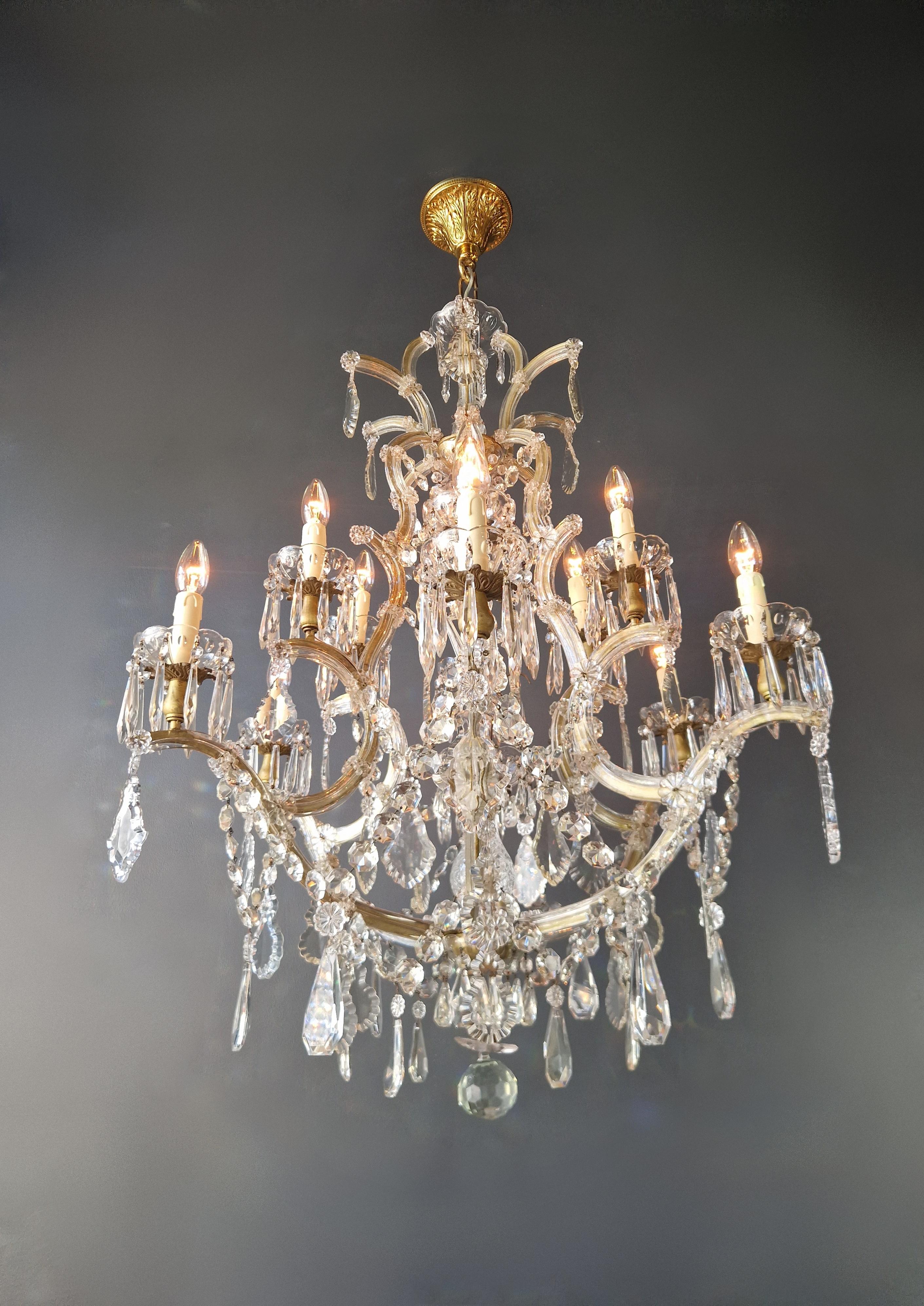 Art Nouveau Maria Theresa Crystal Chandelier Antique Classic Clear Glass For Sale