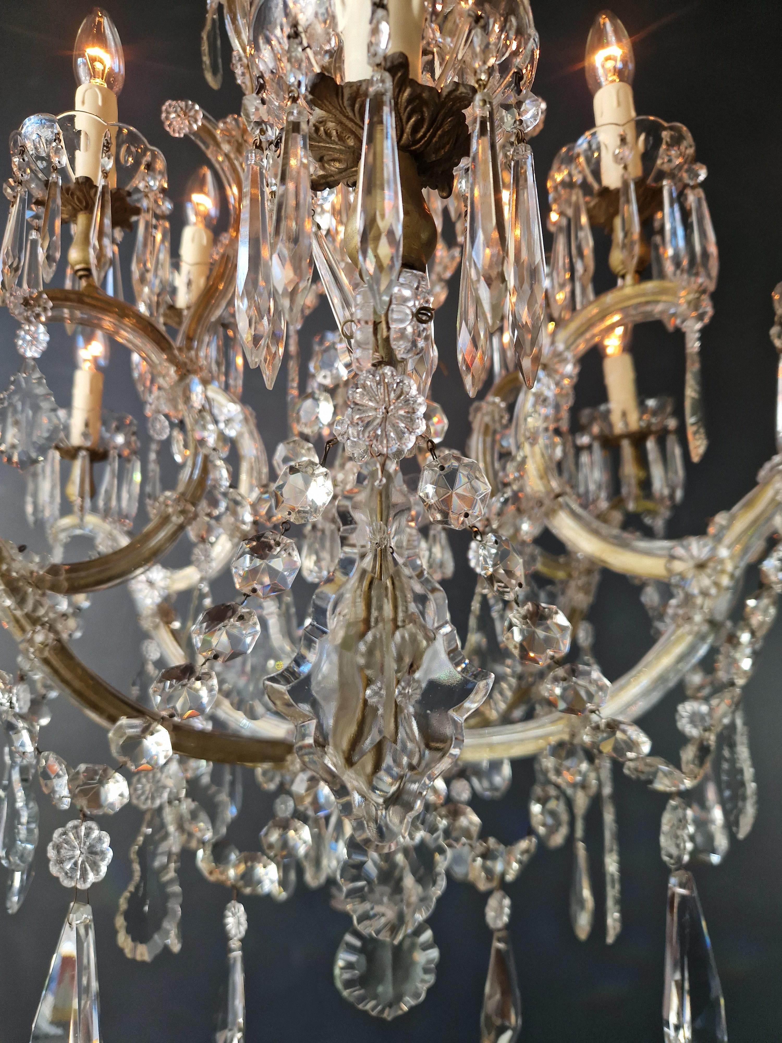Italian Maria Theresa Crystal Chandelier Antique Classic Clear Glass For Sale