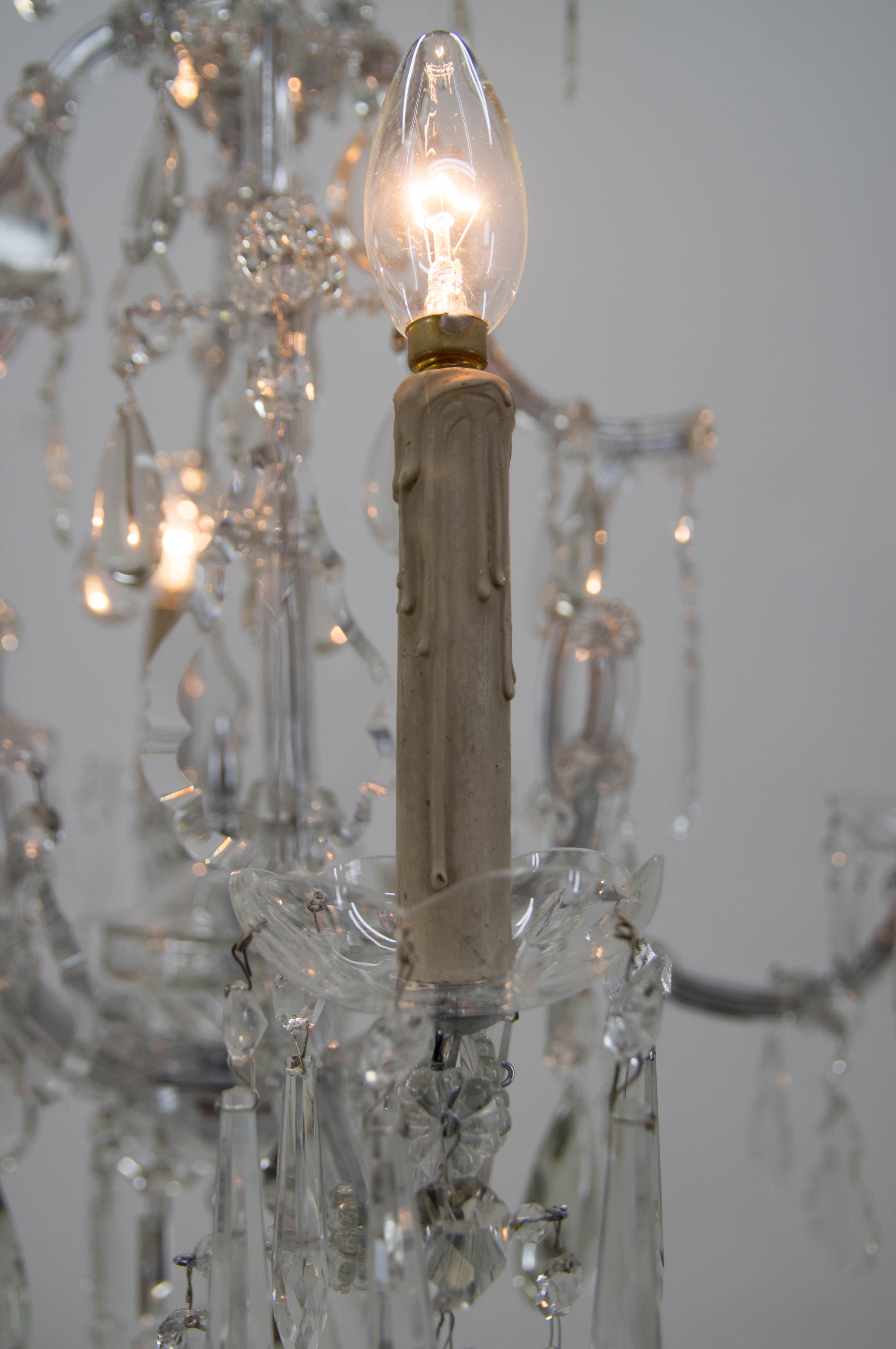 Maria Theresa Crystal Chandelier, Austria, 1900s, Restored For Sale 4