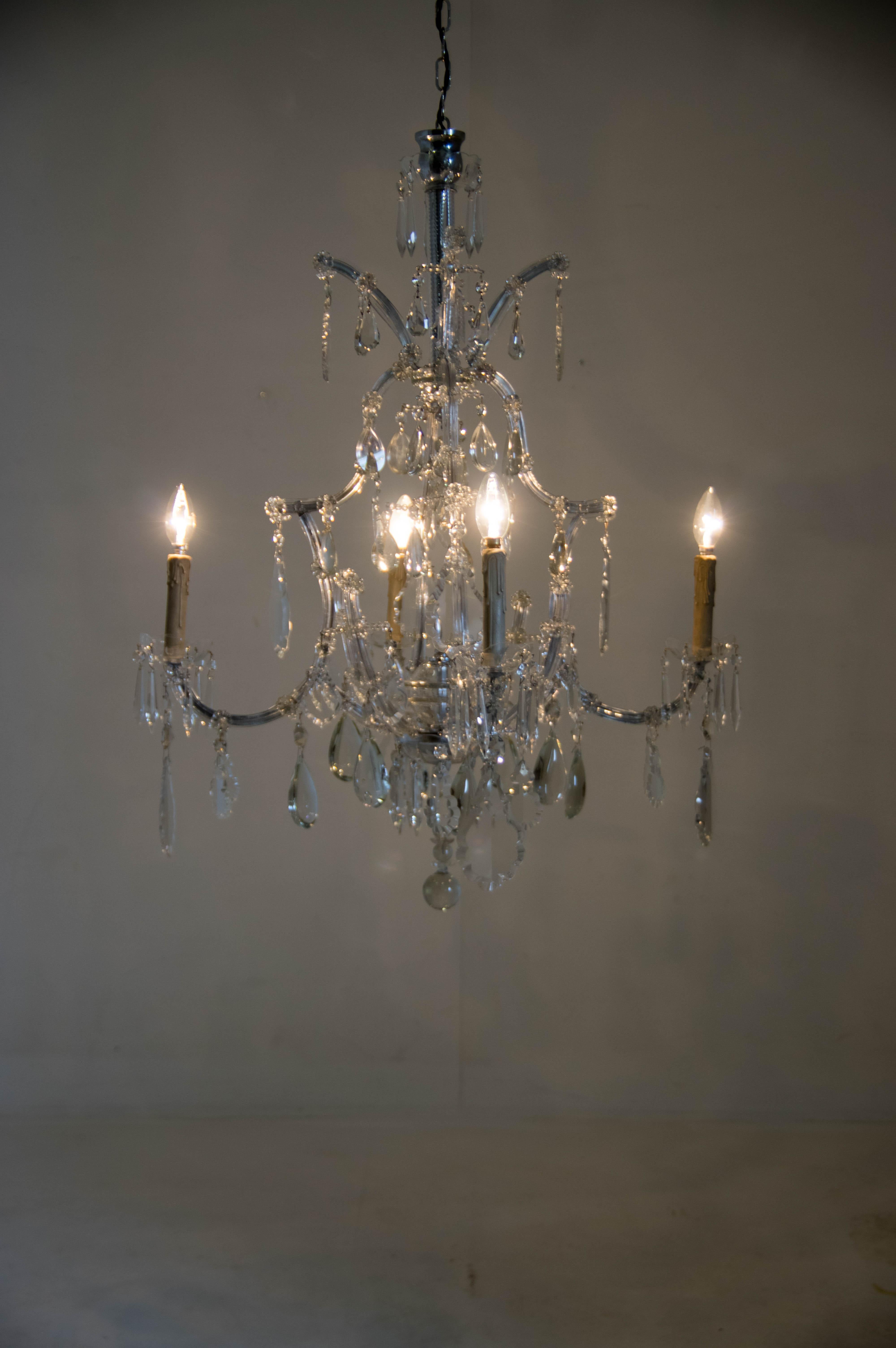 Maria Theresa Crystal Chandelier, Austria, 1900s, Restored For Sale 8