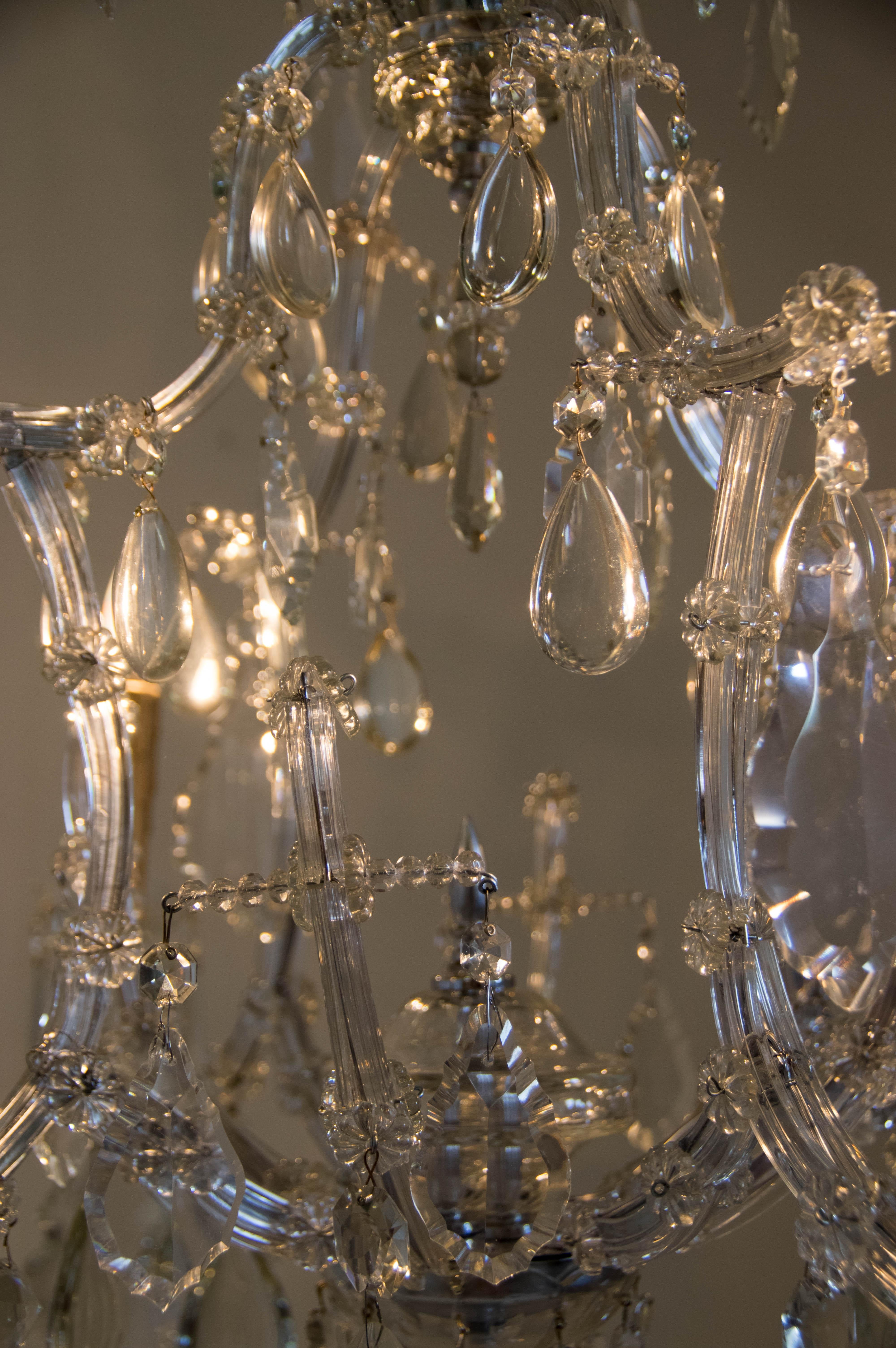 Maria Theresa Crystal Chandelier, Austria, 1900s, Restored For Sale 10