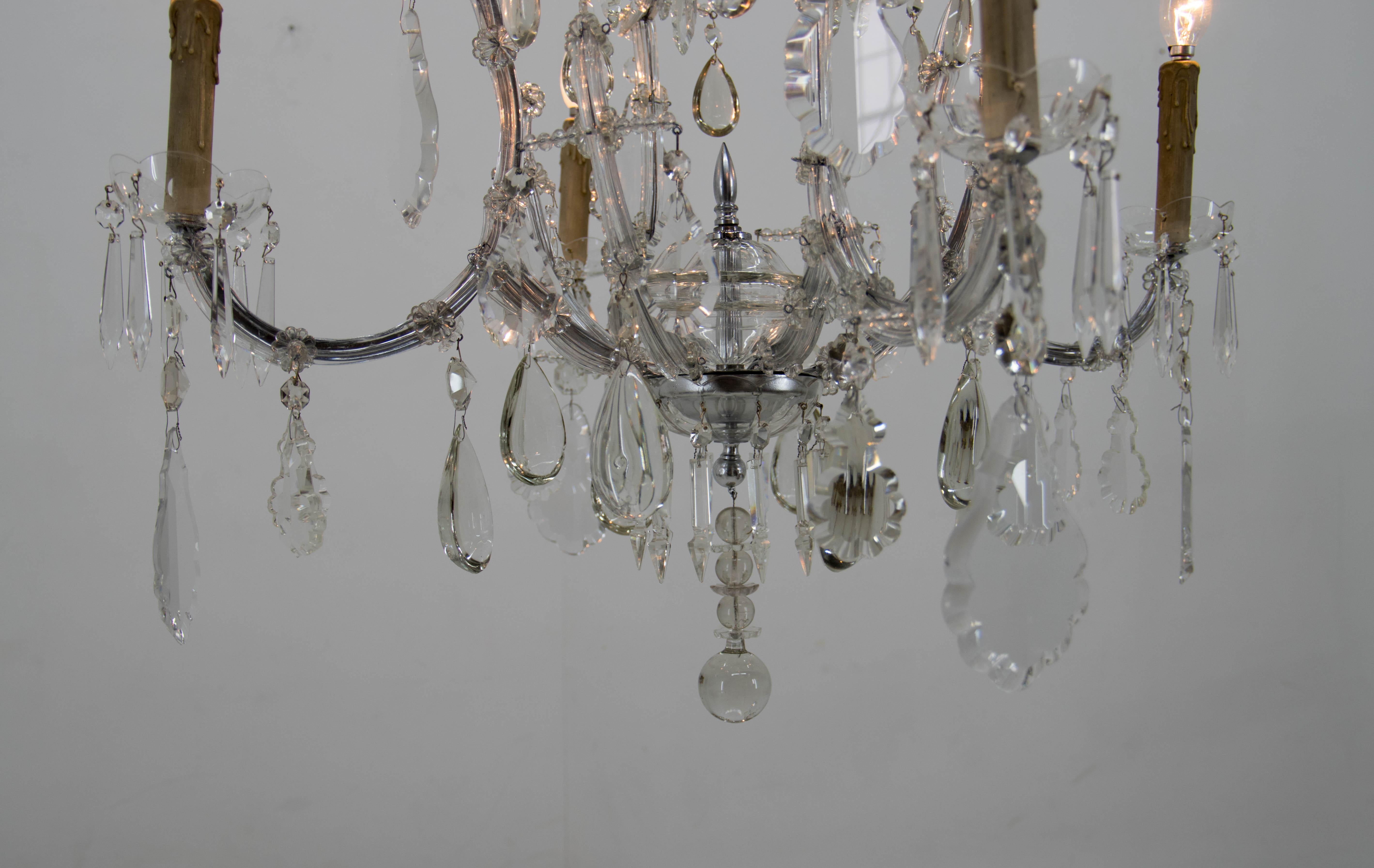 Maria Theresa Crystal Chandelier, Austria, 1900s, Restored In Good Condition For Sale In Praha, CZ