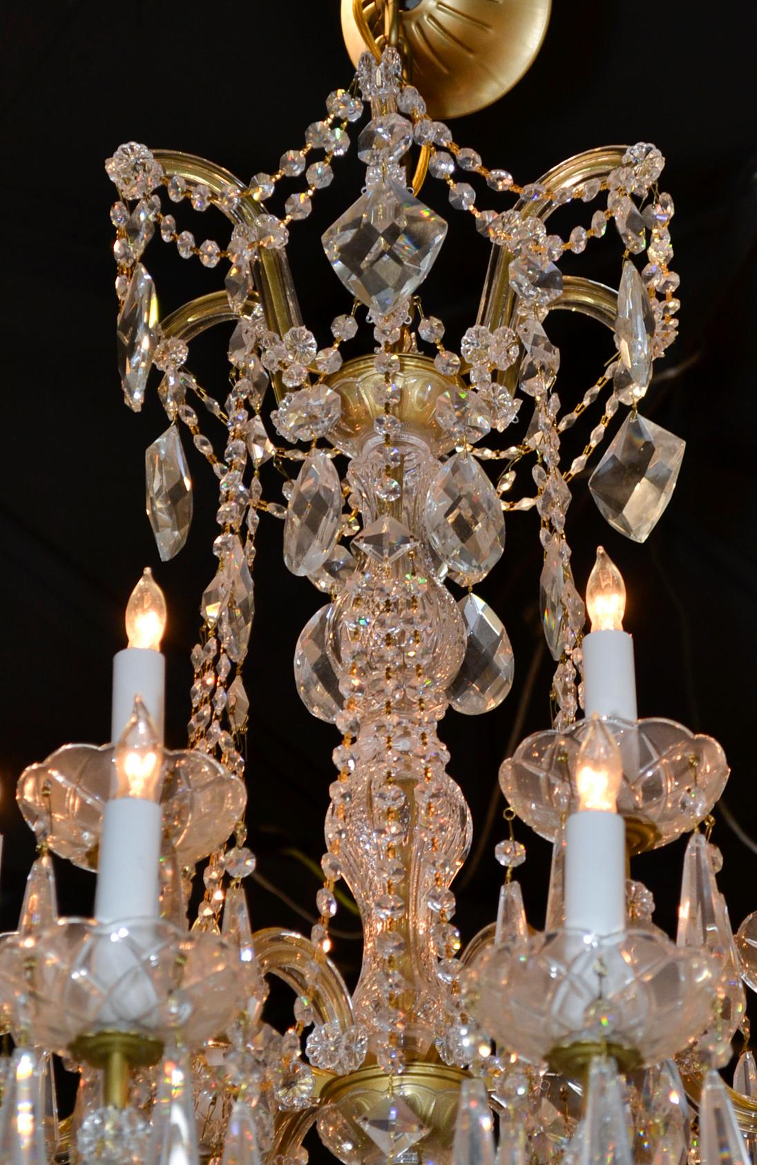 Mid-20th Century Maria Theresa Crystal Chandelier