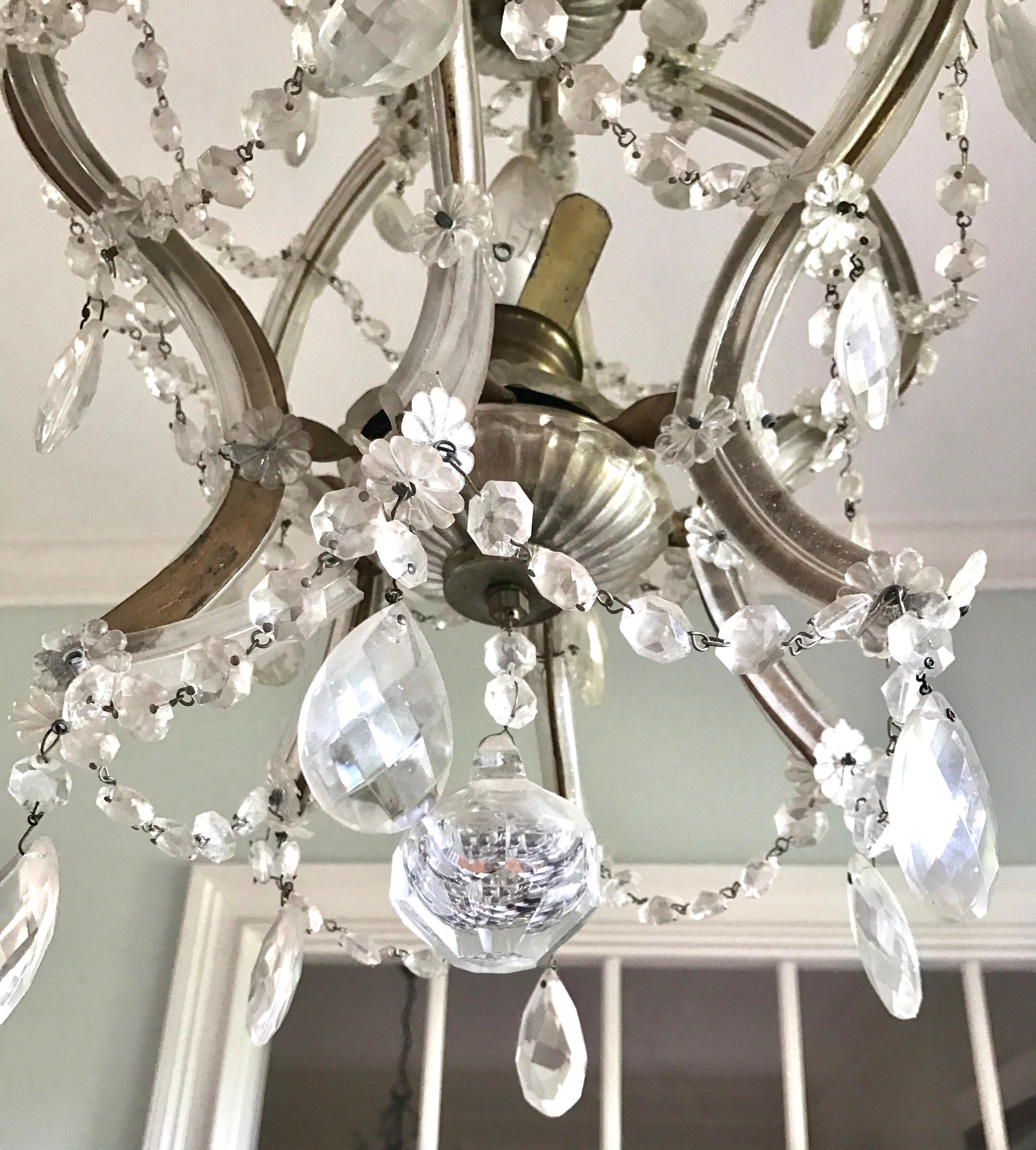 Maria Theresa Crystal Chandelier Made in Italy In Good Condition In West Hartford, CT