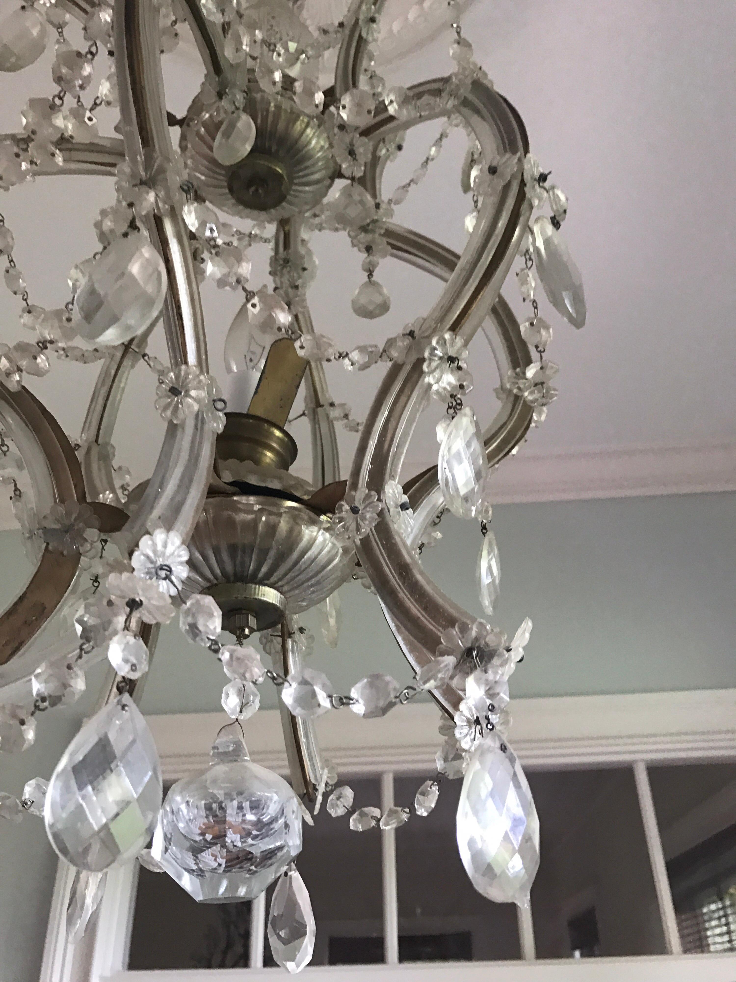 Mid-20th Century Maria Theresa Crystal Chandelier Made in Italy