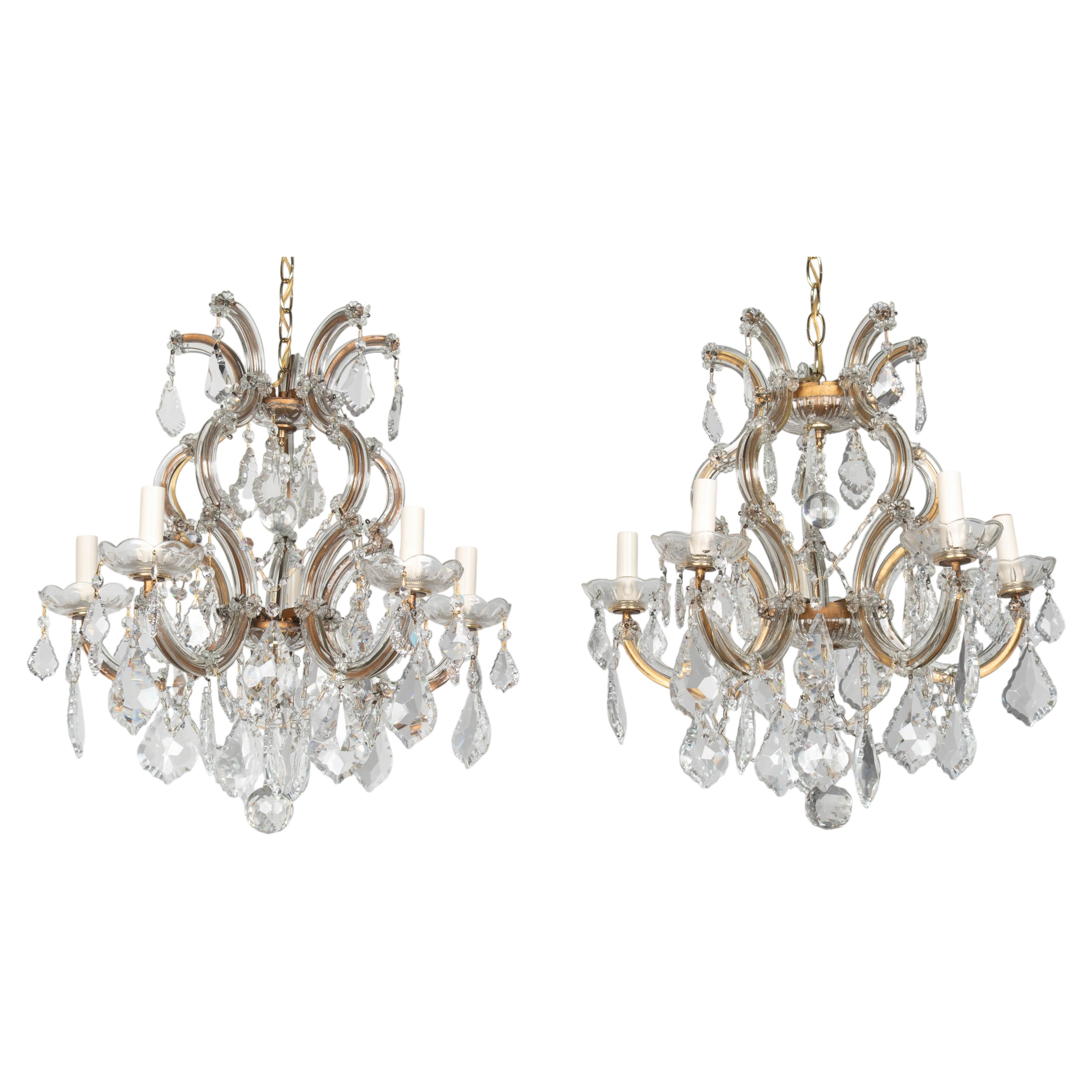 Vintage Maria Theresa Crystal Chandeliers in Baroque Style, Italy