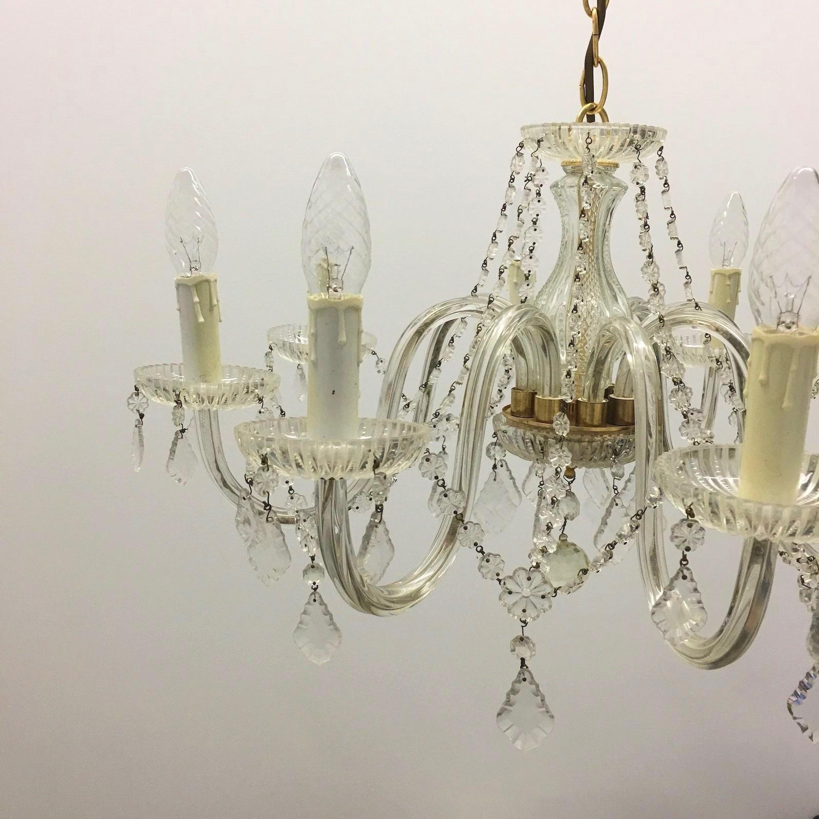 Maria Theresa Crystal Chandelier with Eight Lights, 1960s, Austria In Good Condition In Nuernberg, DE