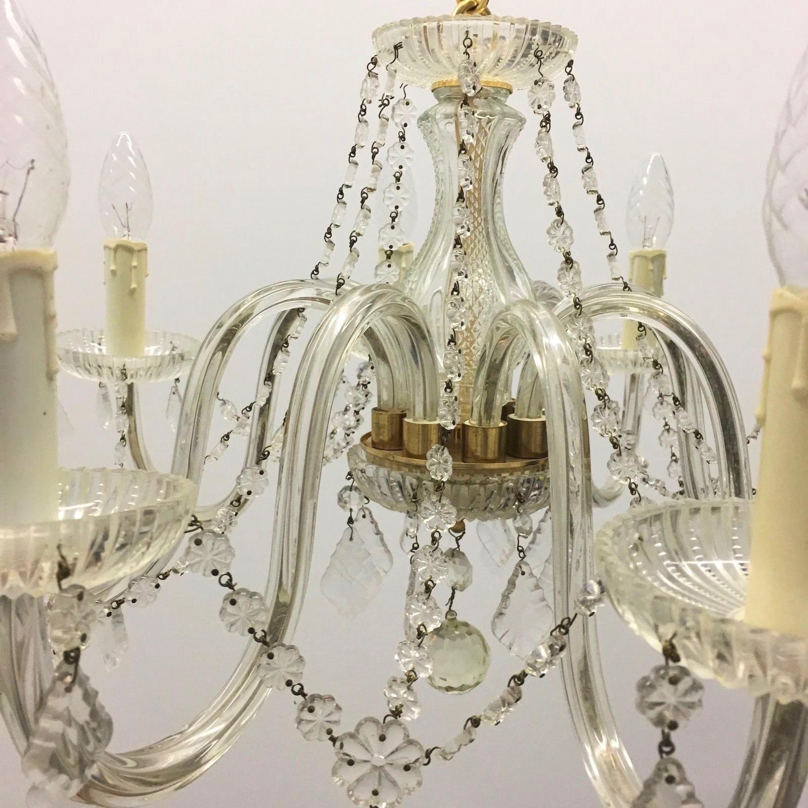 Mid-20th Century Maria Theresa Crystal Chandelier with Eight Lights, 1960s, Austria