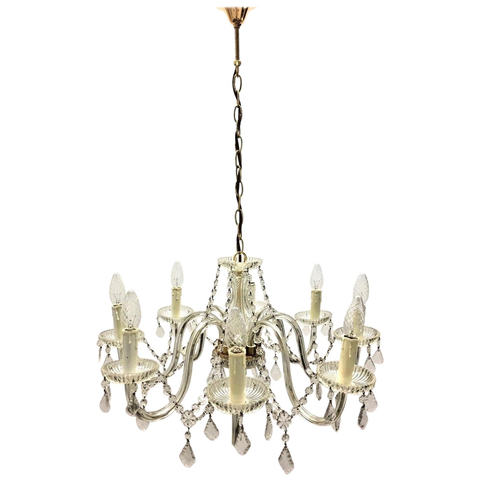 Maria Theresa Crystal Chandelier with Eight Lights, 1960s, Austria