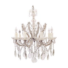 Maria Theresa Eight-Light Crystal Drop Chandelier from Italy