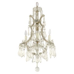 Lustre suspendu Marie-Thérèse à quatre lumières en cristal d'Italie