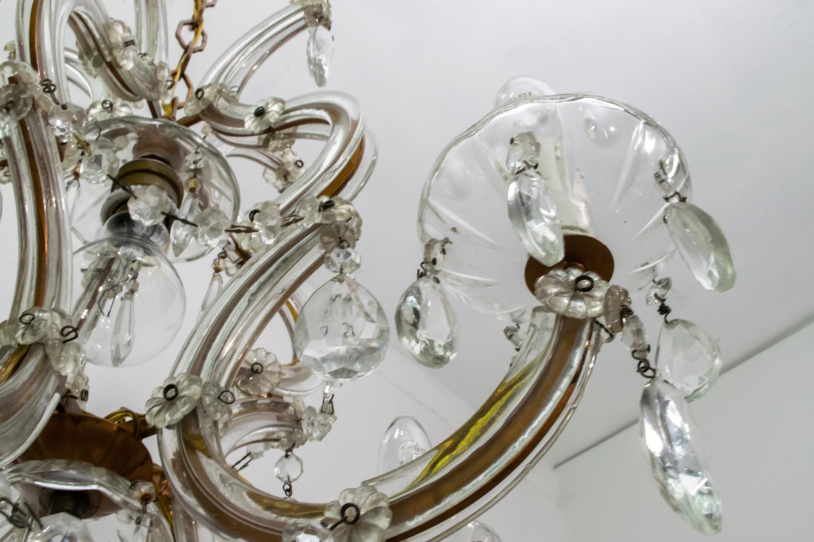 Mid-20th Century Maria Theresa Mid-Century Modern Italian 6-Light Crystal Chandelier, 1950s
