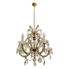 Retro Maria Theresa Mid-Century Modern Italian 6-Light Crystal Chandelier, 1950s