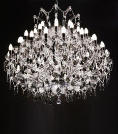 Maria Theresa Noir 45 Lights Chandelier in Black Nickel & Crystal by Aggiolight