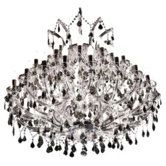 Maria Theresa Noir 45 Lights Chandelier in Black Nickel & Crystal by Aggiolight