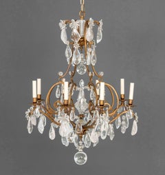 Rock Crysyal and Gilt Bronze Maria Theresa Style Eight Branch Chandelier