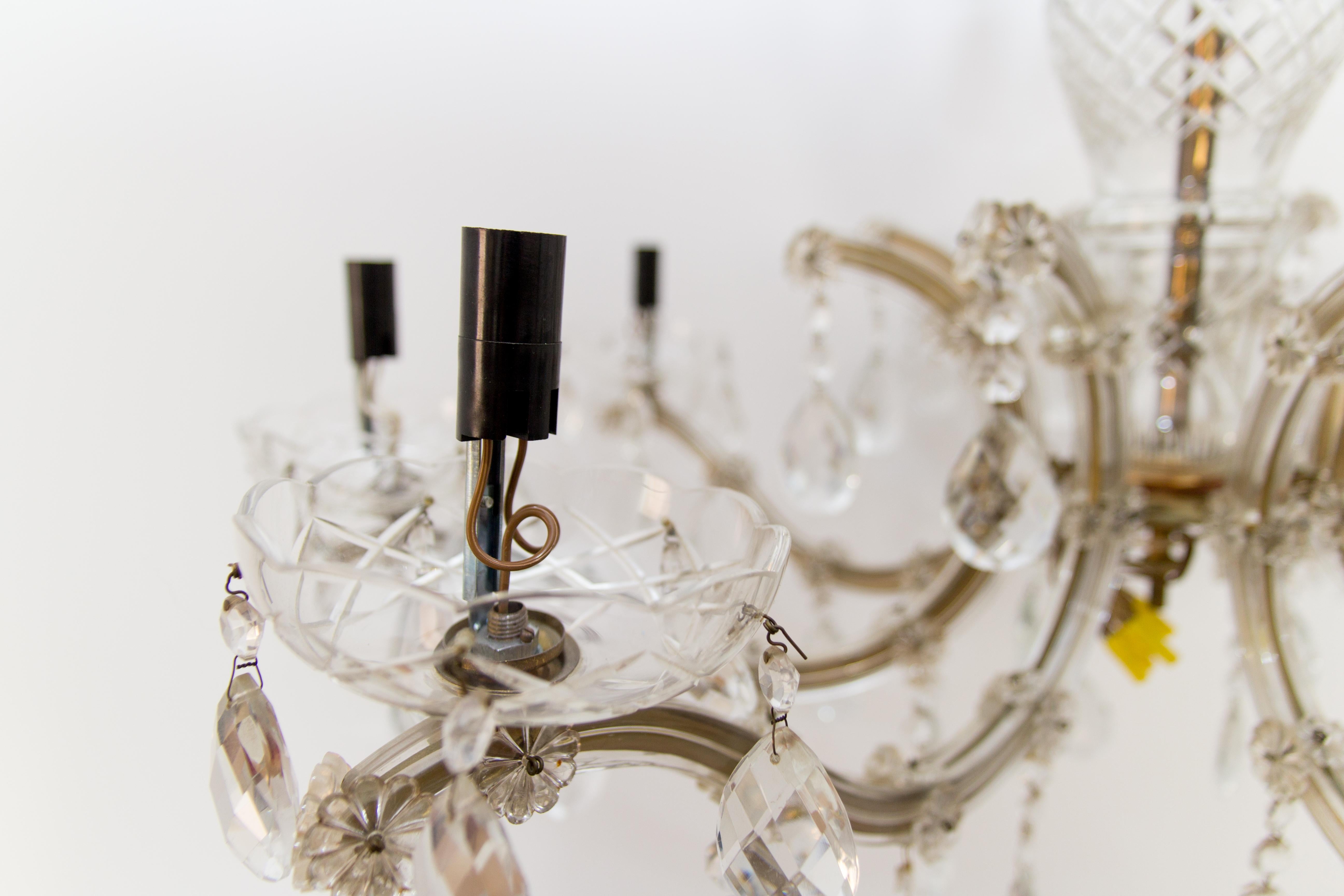 Maria Theresa-Stil, achtflammiger Kristallglas-Kronleuchter, Italien, 1950er Jahre im Angebot 8
