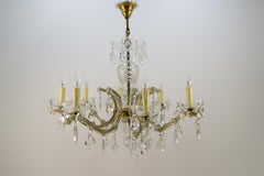 Maria Theresa Style Eight-Light Crystal Glass Chandelier, Italy, 1950s