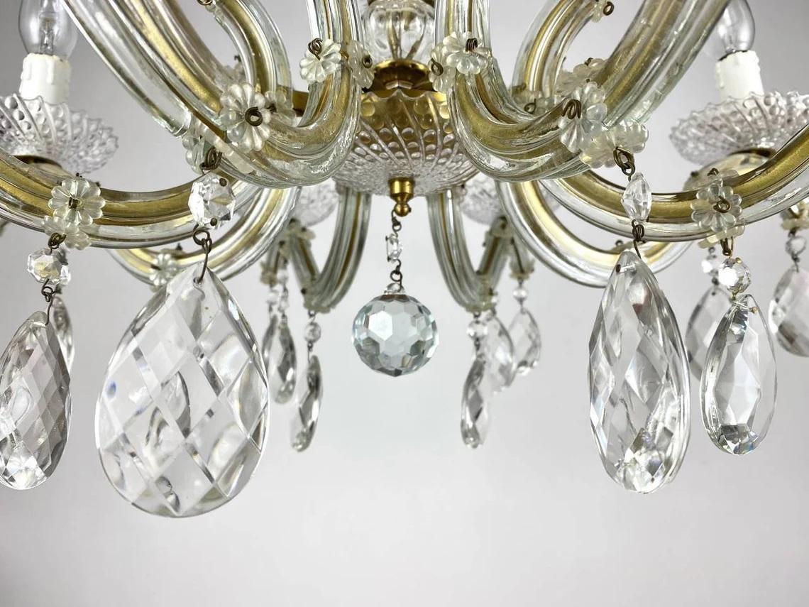 German Maria Theresa Style Large Crystal Chandelier, 1970s For Sale