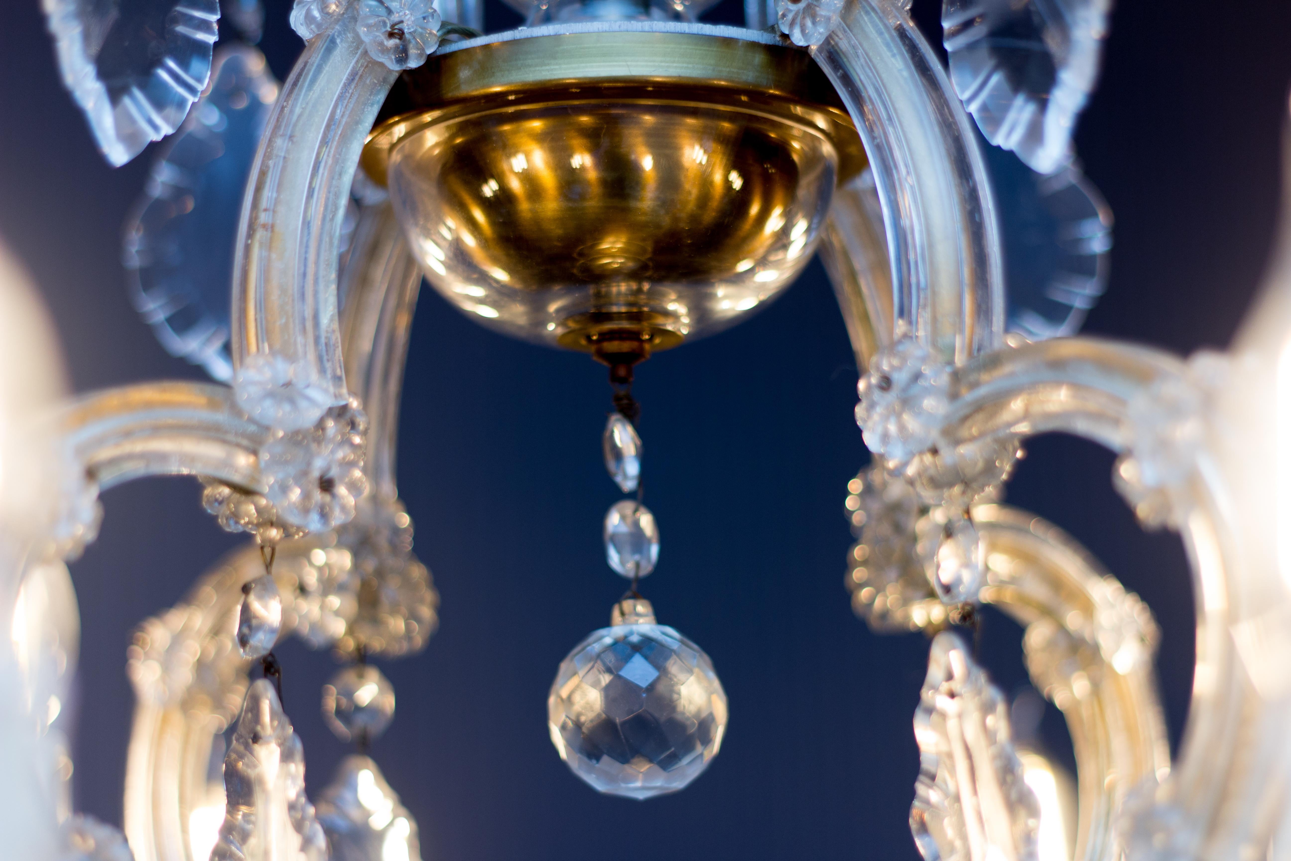 Maria Theresa Style Thirteen-Light Crystal Chandelier, 1950s In Good Condition In Barntrup, DE