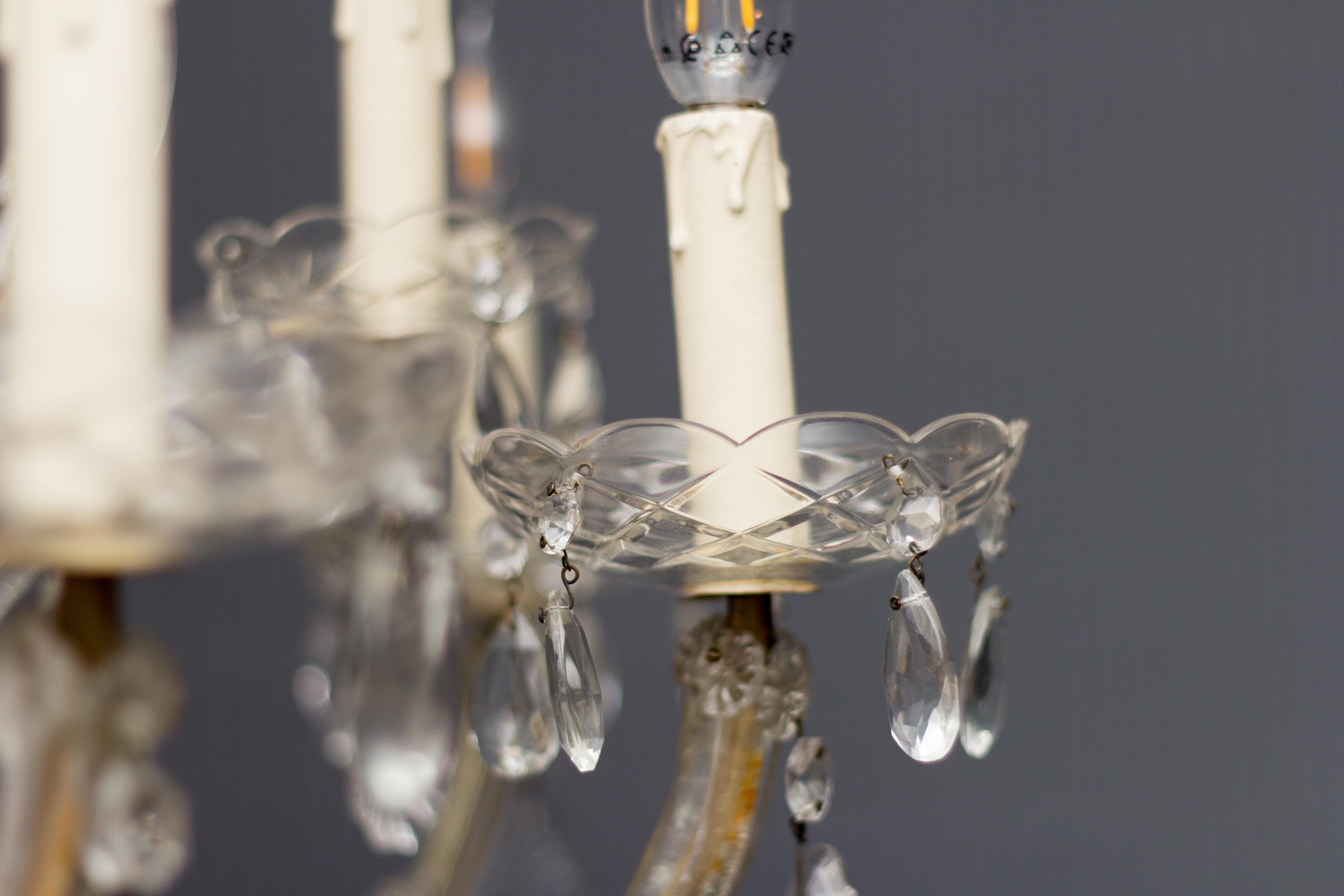 Lustre à dix-huit lumières en cristal de style Marie-Thérèse, années 1950 en vente 1