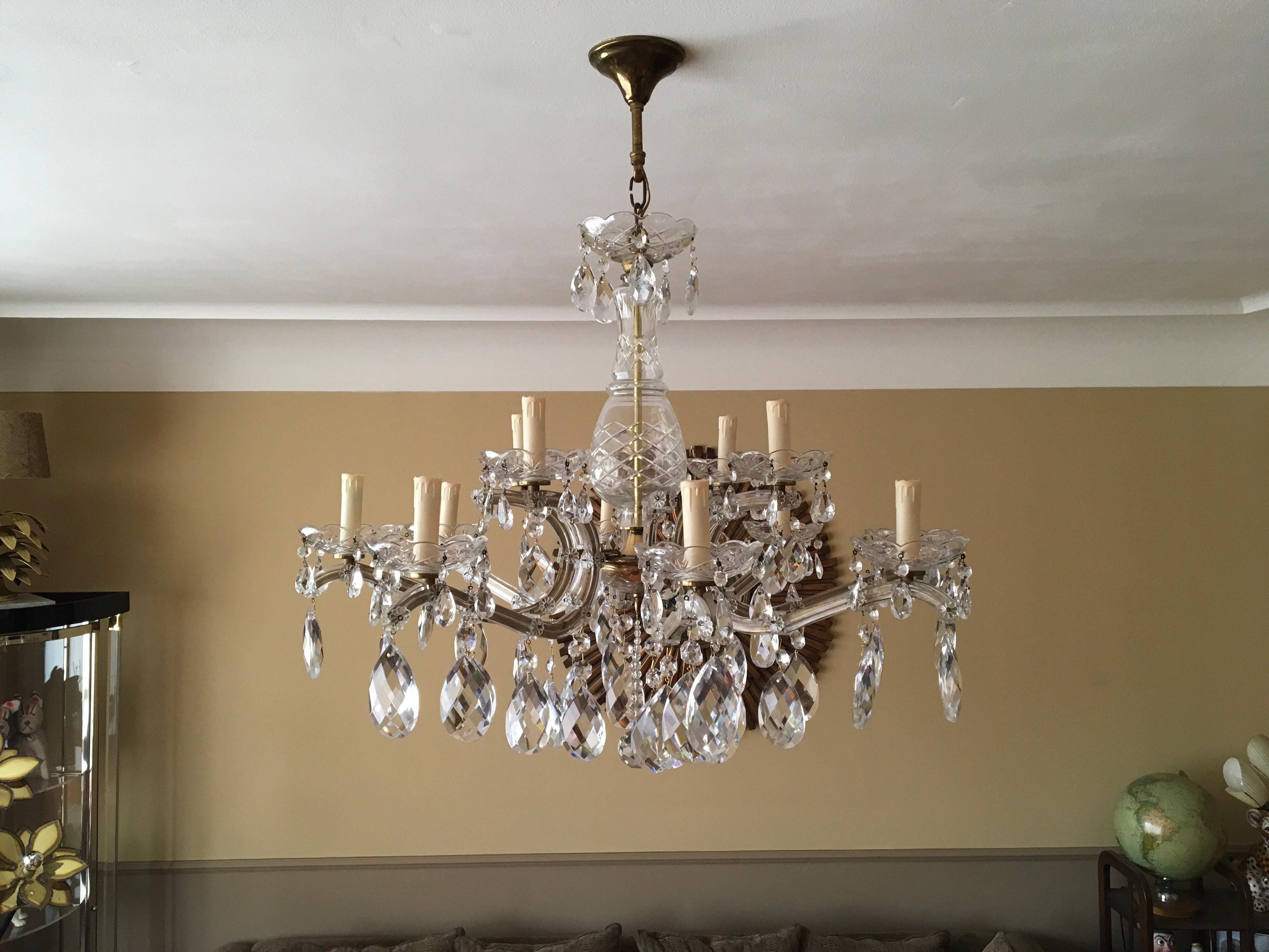 Crystal Chandelier Maria Theresa Style with 12 Lights , Mid-20th Century  For Sale 6