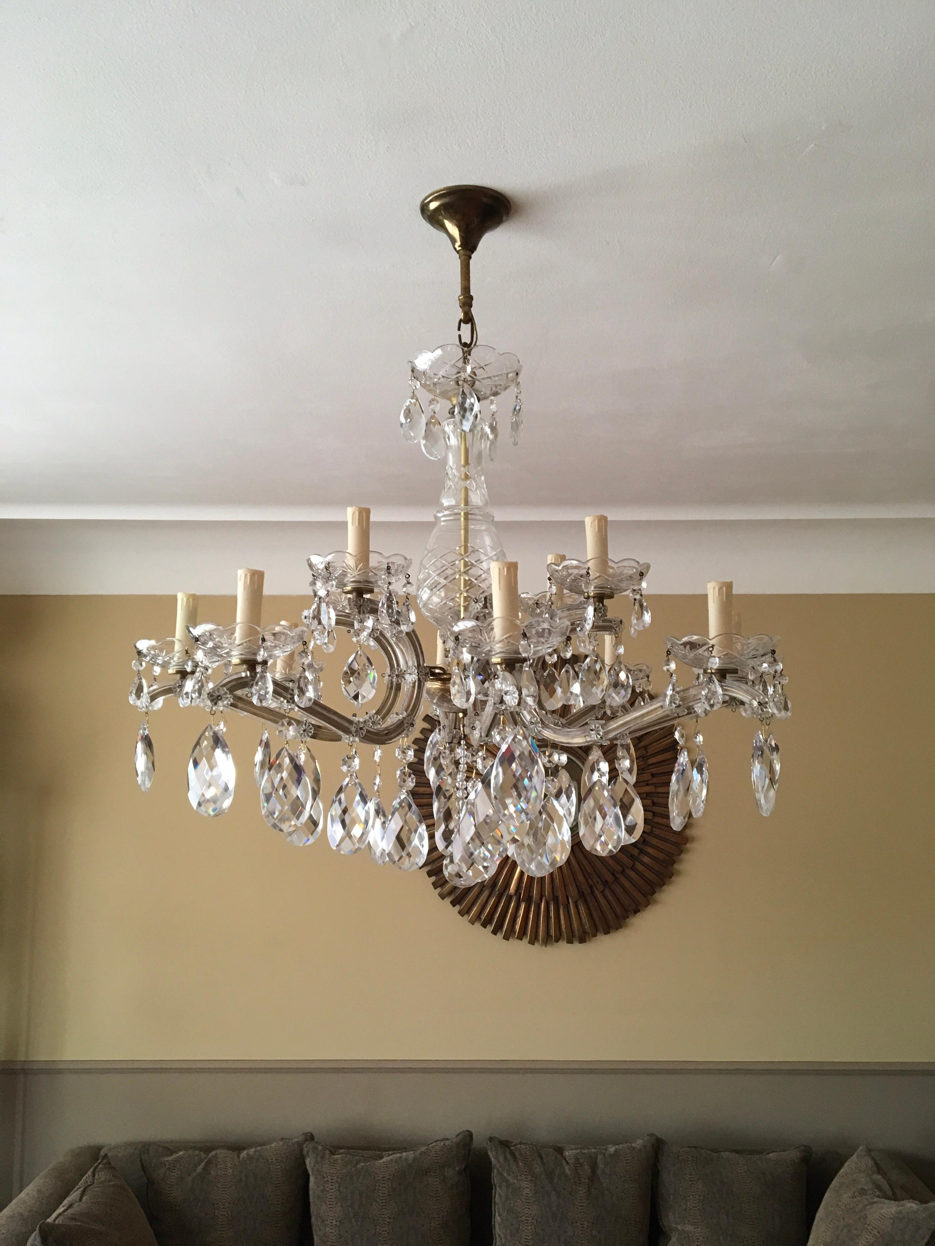 Crystal Chandelier Maria Theresa Style with 12 Lights , Mid-20th Century  For Sale 7