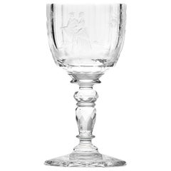 Maria Theresa White Wine Engraved Watteau Motif Goblet, 7.1 oz