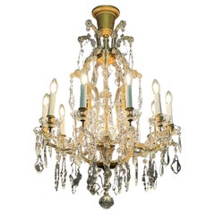 Maria Theresia Gilt Iron Crystal and Chandelier by J. & L. Lobmeyr, ca. 1950s