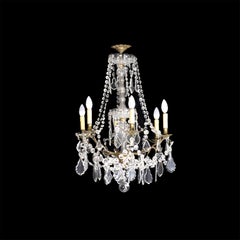 Maria Thereza Style Six Arms Glass Chandelier, 20th Century