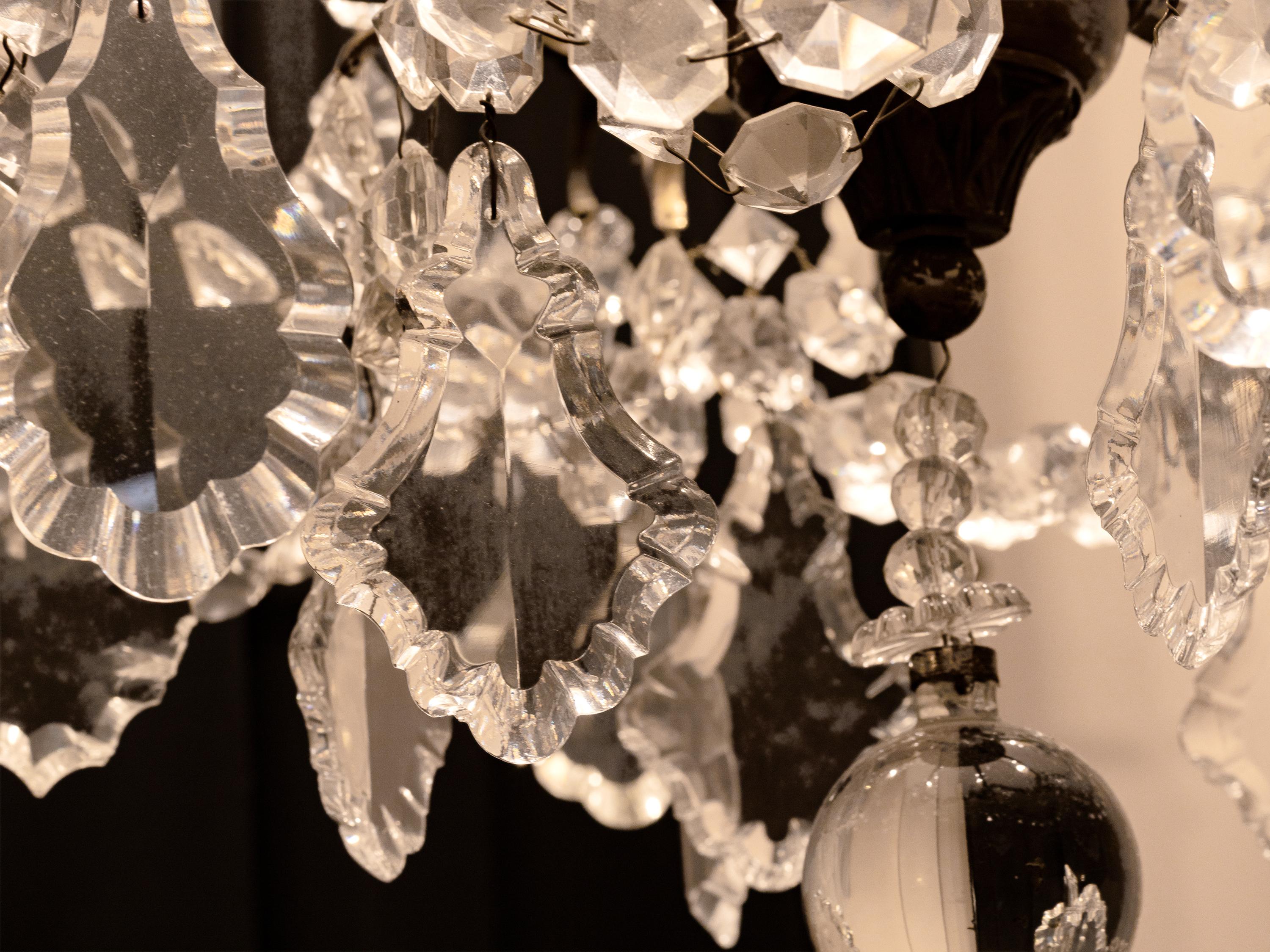 Maria Thereza Style Six Arms Glass Chandelier, 20th Century For Sale 1