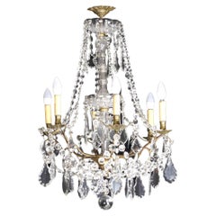 Vintage Maria Thereza Style Six Arms Glass Chandelier, 20th Century