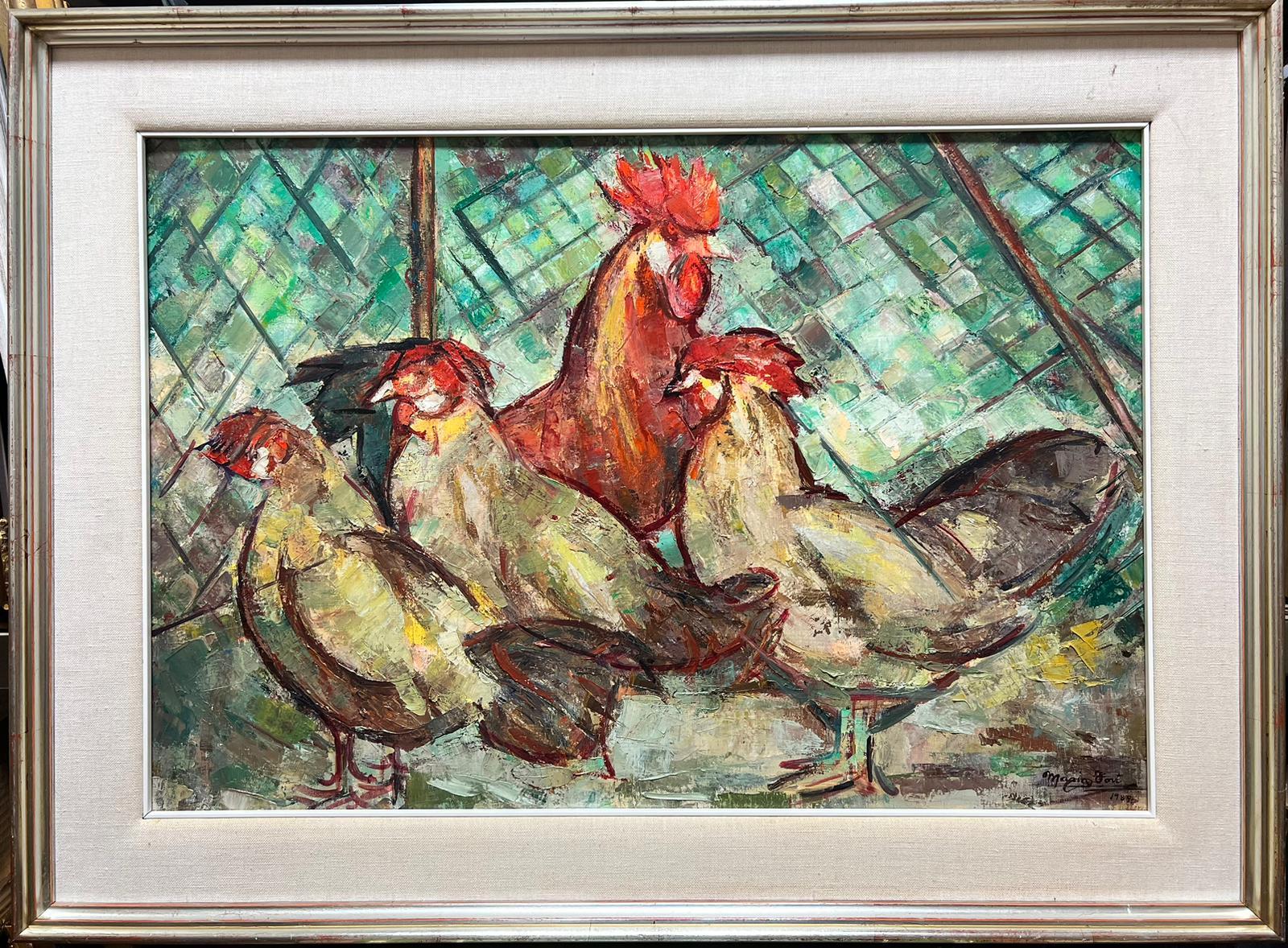 Chickens
by Maria Tort Xirau (Catalan, 1924-2018)
signed lower corner
dated 1989
oil painting on canvas, framed

framed: 24 x 34 inches
canvas: 19 x 28 inches

Very good condition. 

Provenance: private collection

Maria Tort Xirau ( Figueres , 26