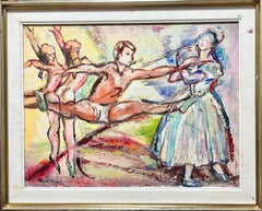The Ballerina Lesson Large Spanish Modernist Original Oil Painting