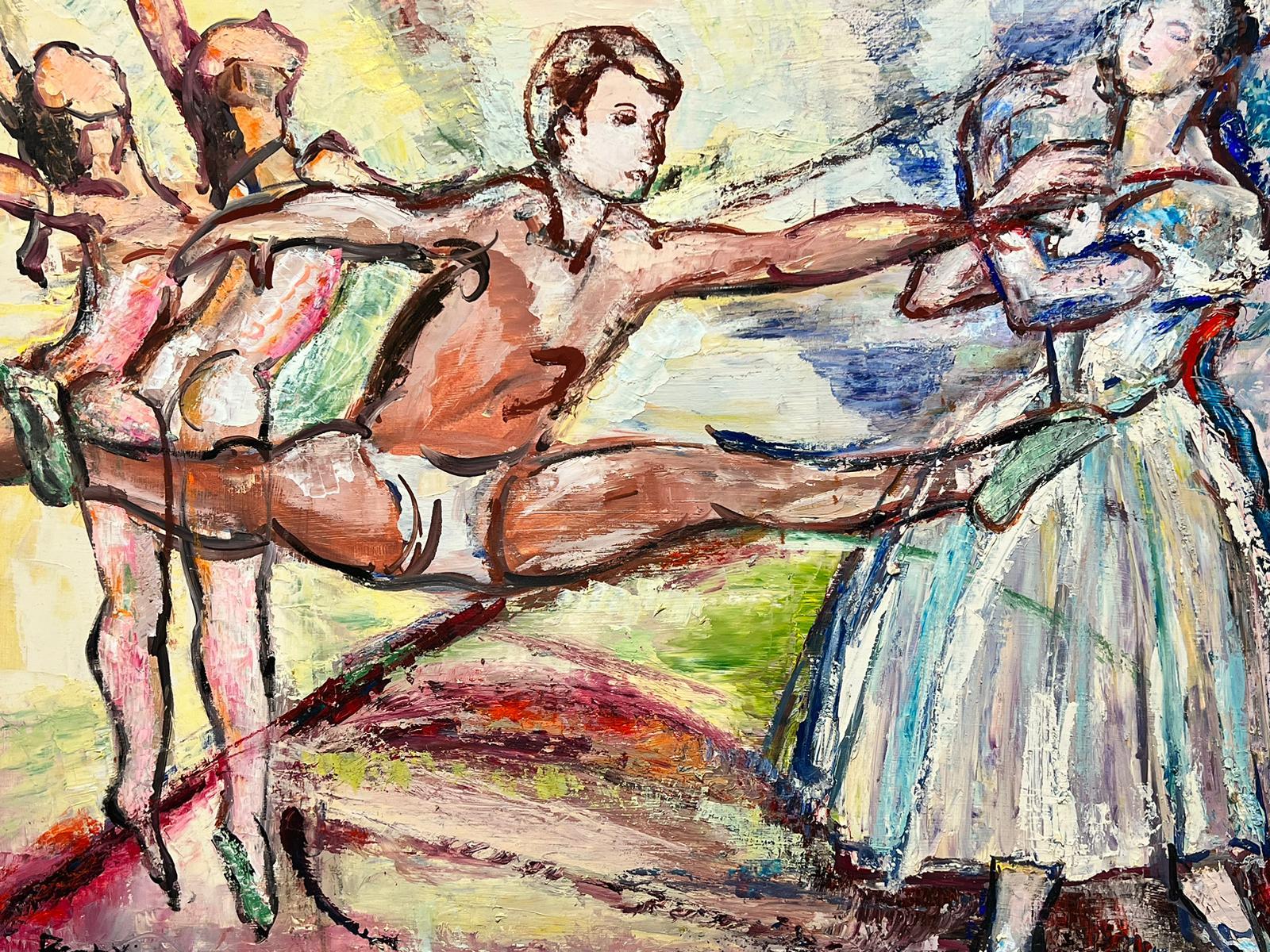 The Ballerina Lesson Large Spanish Modernist Original Oil Painting For Sale 3