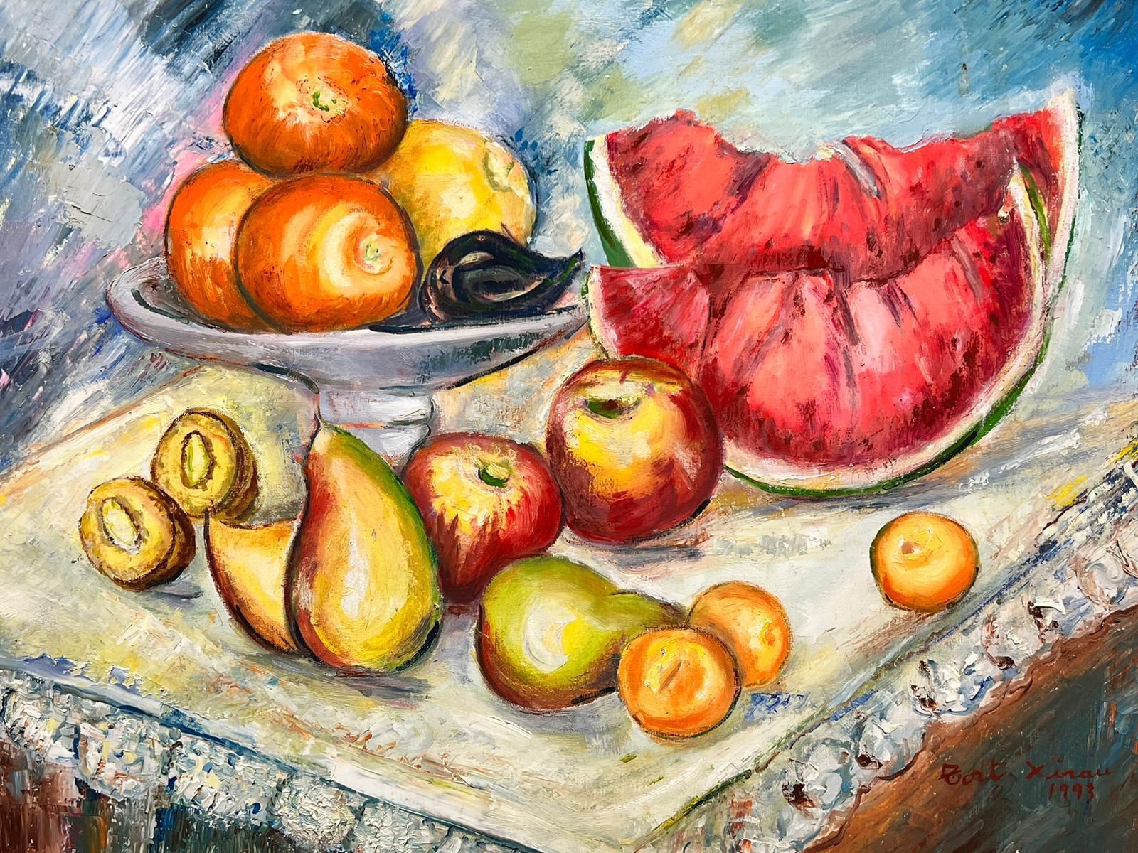 Fruit
by Maria Tort Xirau (Catalan, 1924-2018)
signed lower corner
dated 1993
oil painting on canvas, framed

framed: 24 x 33 inches
canvas: 20 x 29 inches

Very good condition. 

Provenance: private collection

Maria Tort Xirau ( Figueres , 26 May