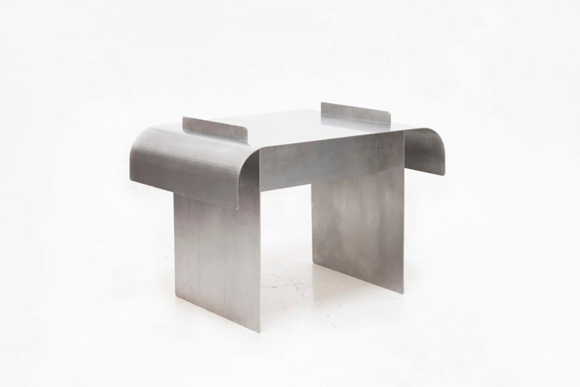 Maria Tyakina

Bend Table,
Produced exclusively for side gallery
The Netherlands, 2019
Stainless Steel, hand brushed

Measurements
43 x 58 x 43 H cm
16.92 x 22.83 x 16.92 H in

Edition
Numbered edition

Biography
Navigating between