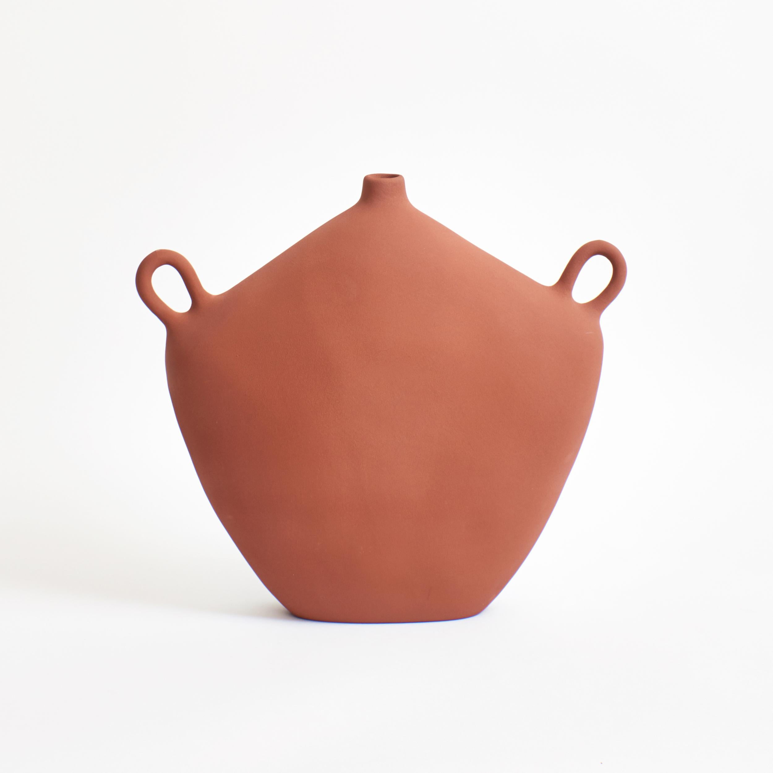 Maria Vessel in Brick
Designed by Project 213A in 2020
Handmade Stoneware

This vase is inspired by the Greco-Roman period, having a timeless appearance and finished with a contemporary textured shiny glaze. Each piece develops its own distinctive