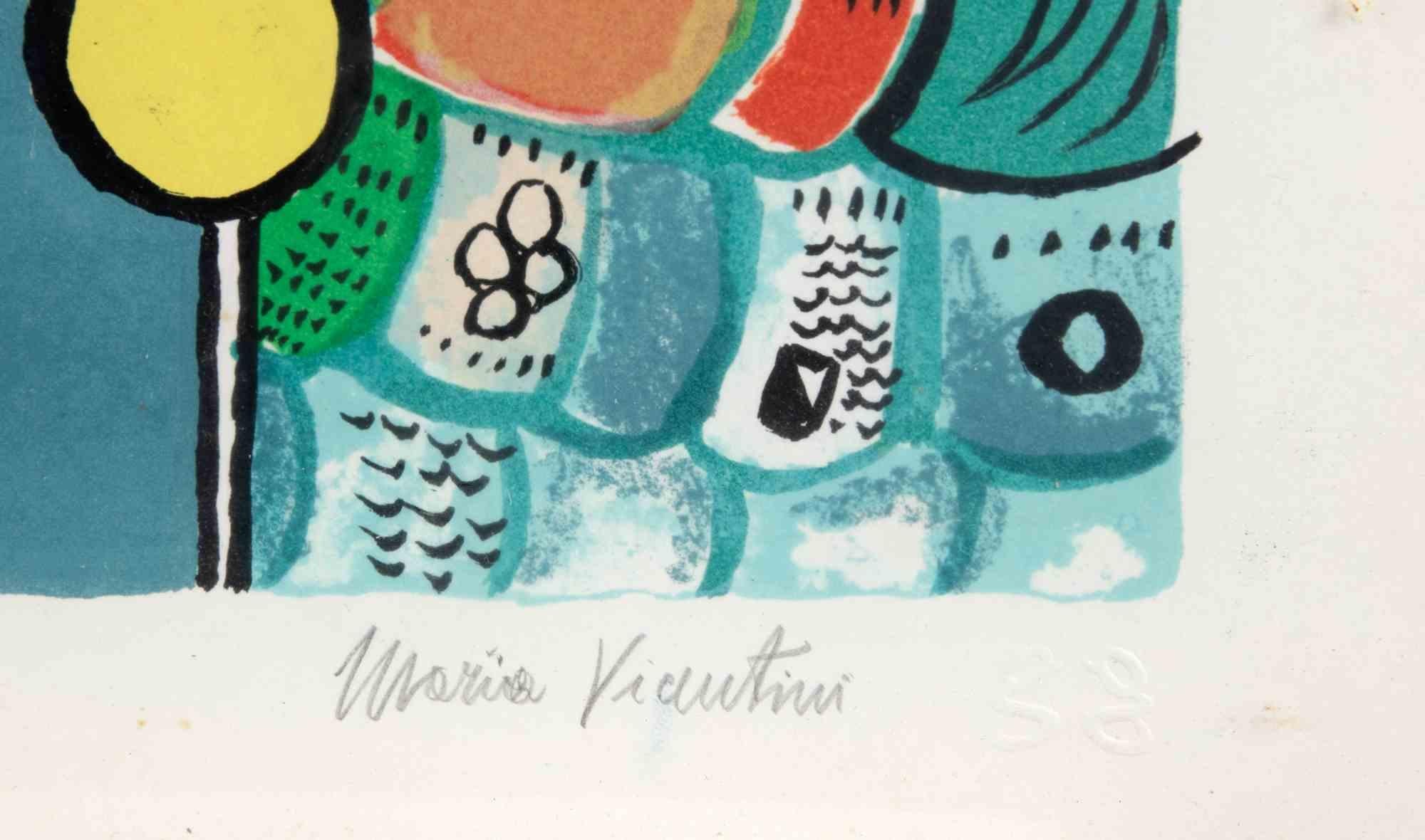 Paesaggio urbano - Serigrafia di Maria Vicentini - Anni '80 in vendita 2