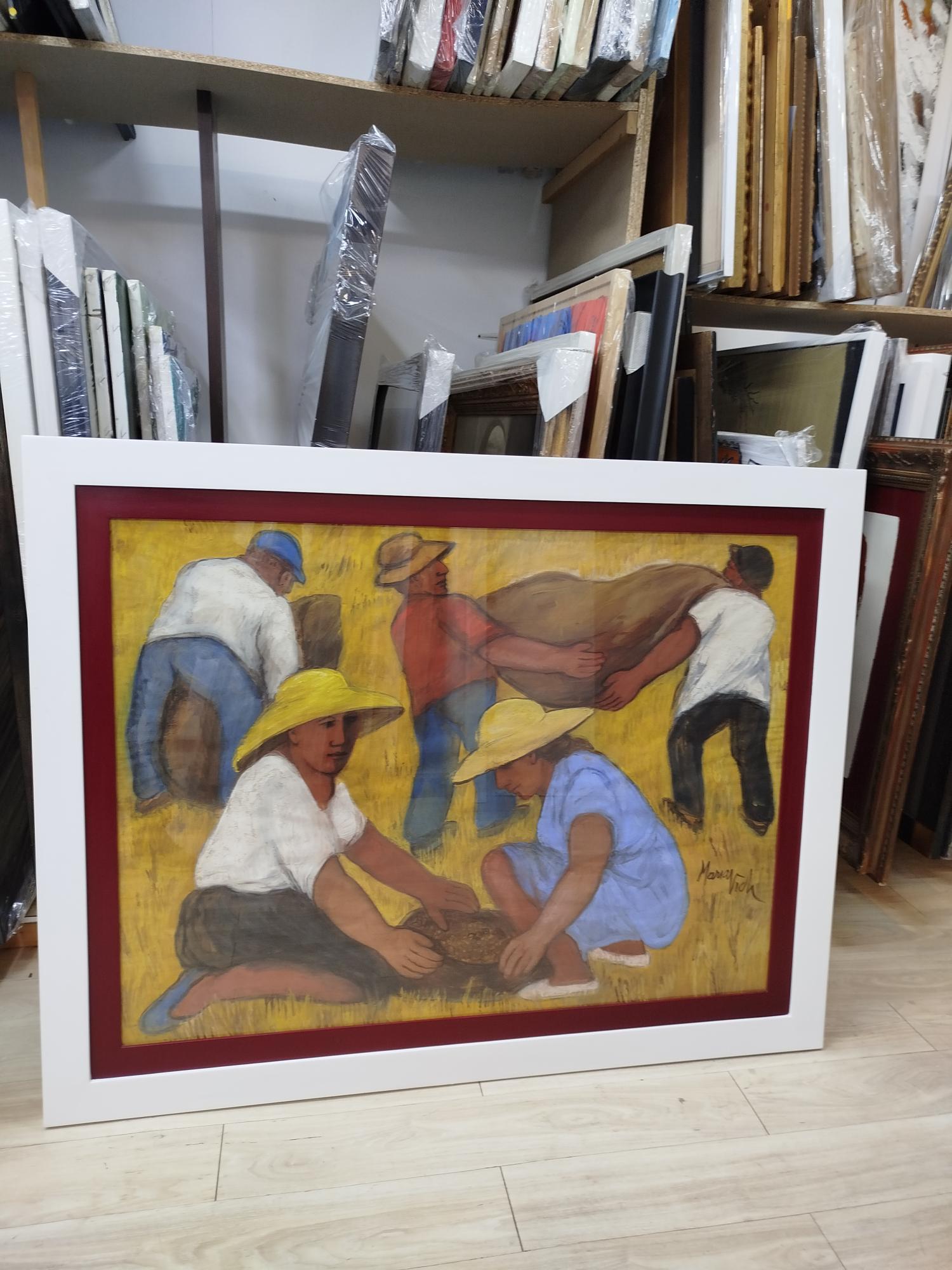 Maria Vich 17  Original  painting. framed - Fauvist Painting by María Vich