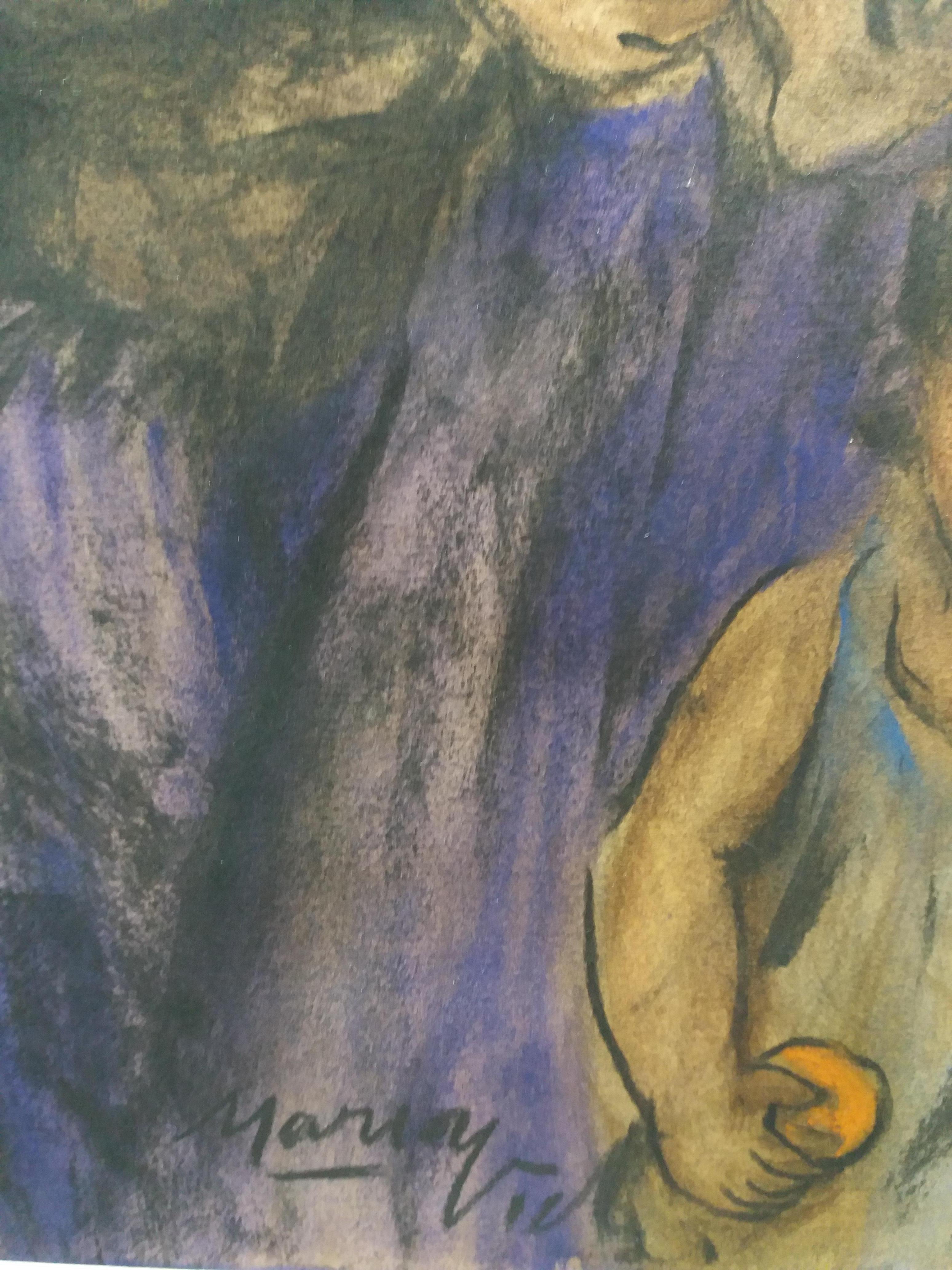 Maria Witsch  Mallorca  Original Pastellgemälde. gerahmt (Schwarz), Figurative Painting, von María Vich